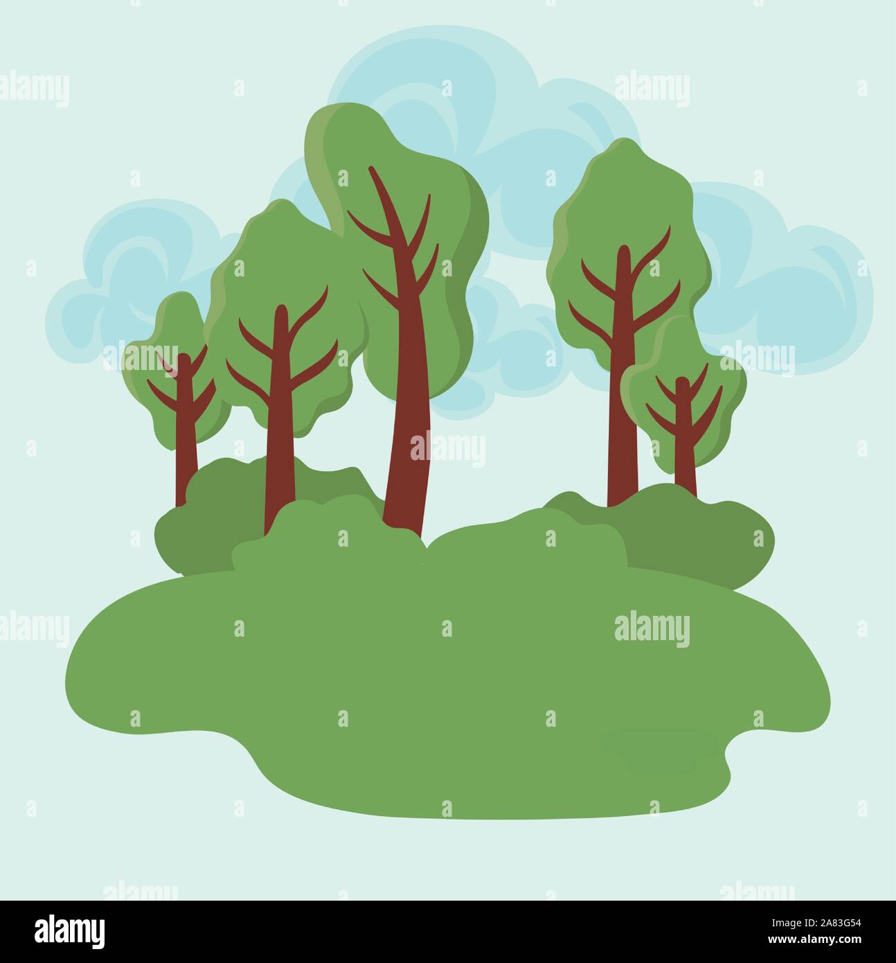 tree plants with background landscape vector illustration design Stock ...