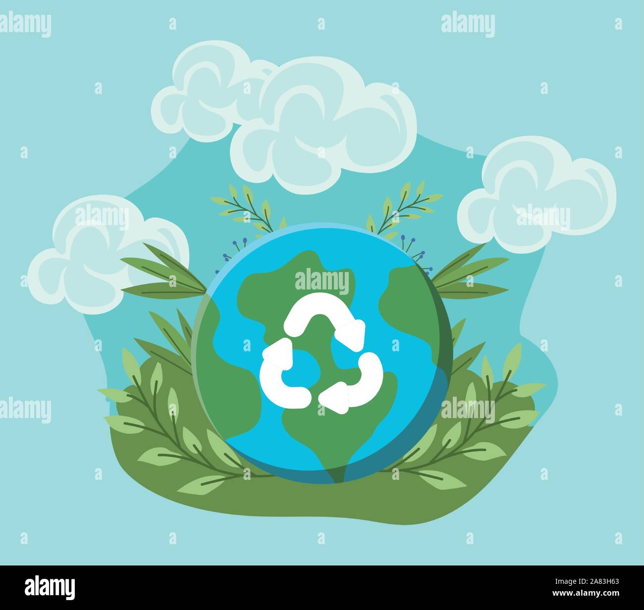 planet earth with renewable energy symbol vector illustration design ...