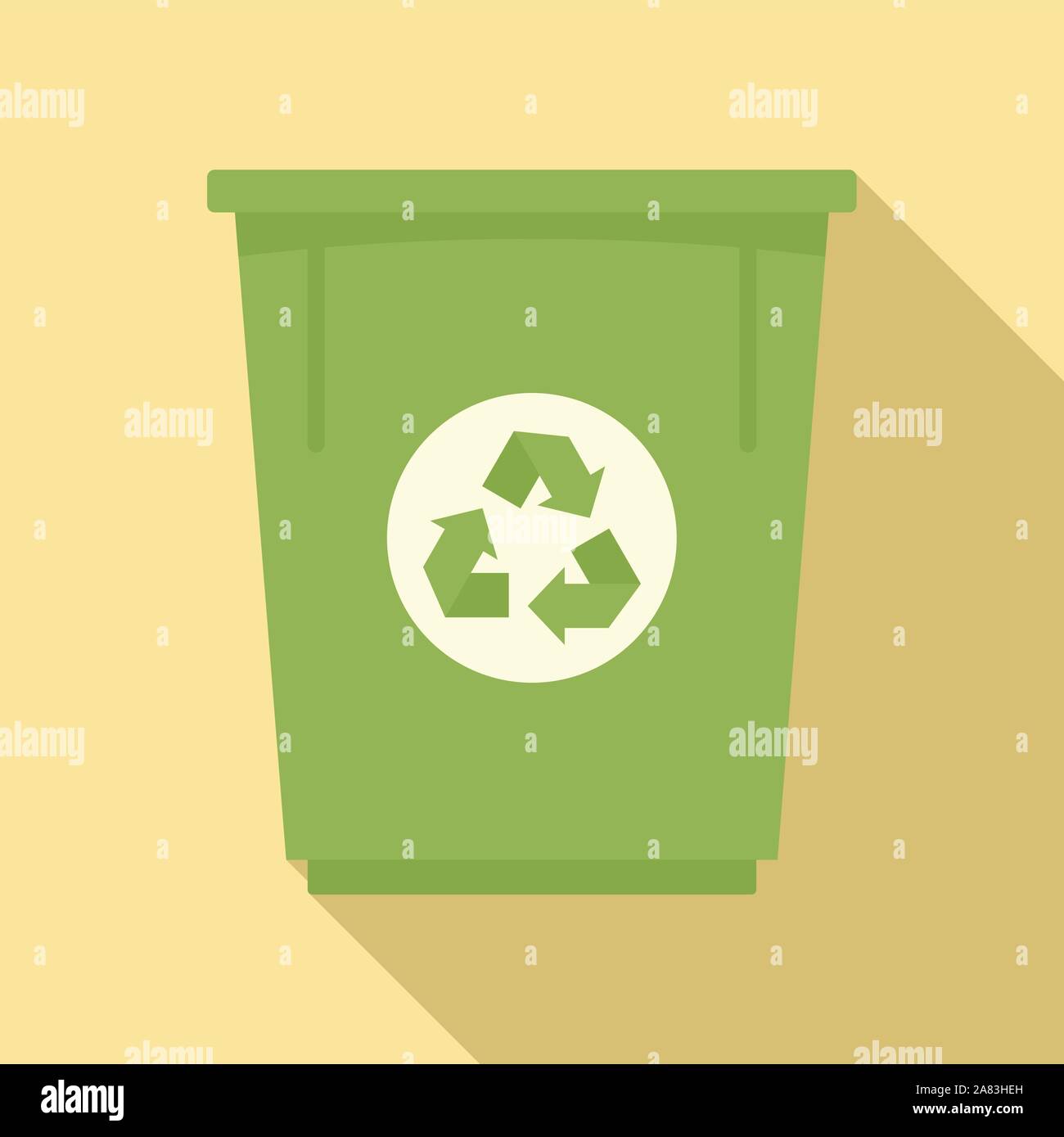 Green recycle bin icon. Flat illustration of green recycle bin vector