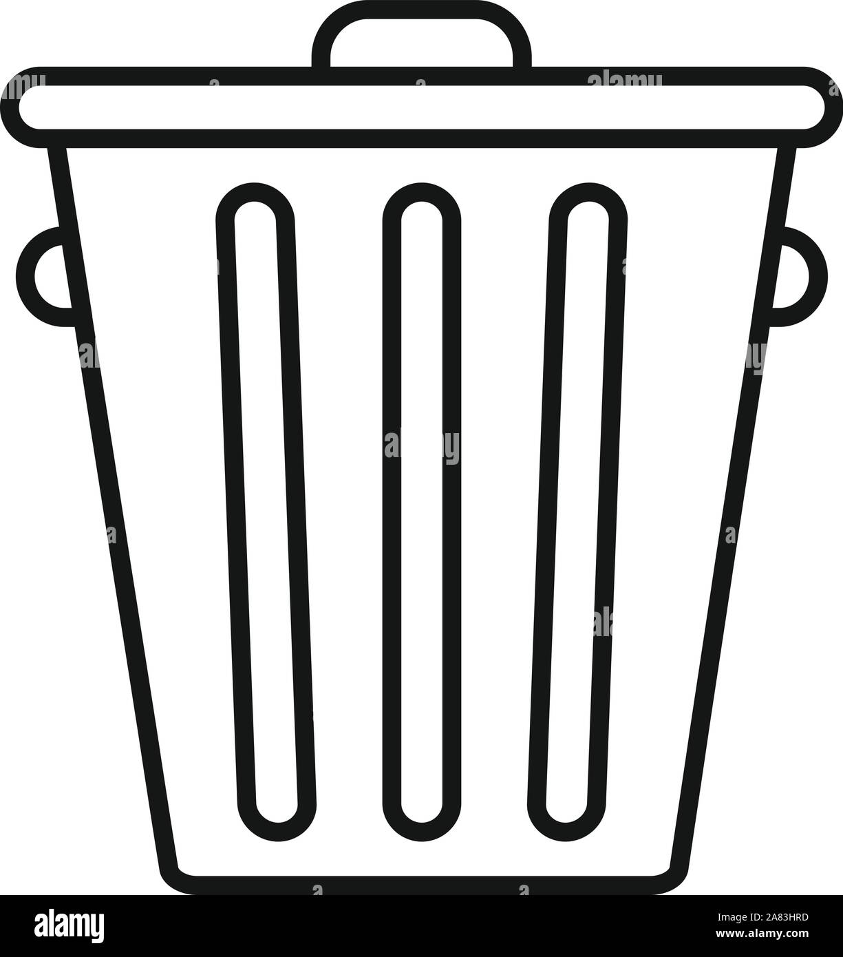 Steel recycle bin icon. Outline steel recycle bin vector icon for web