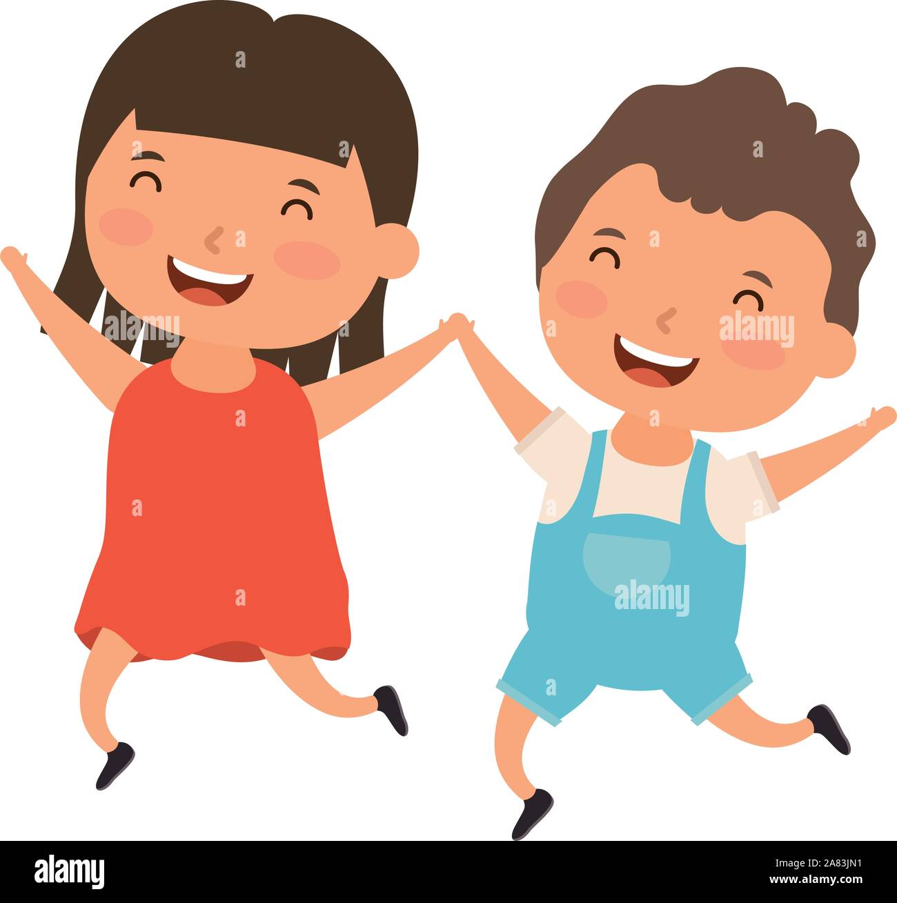 cute little kids couple comic characters Stock Vector Image & Art - Alamy