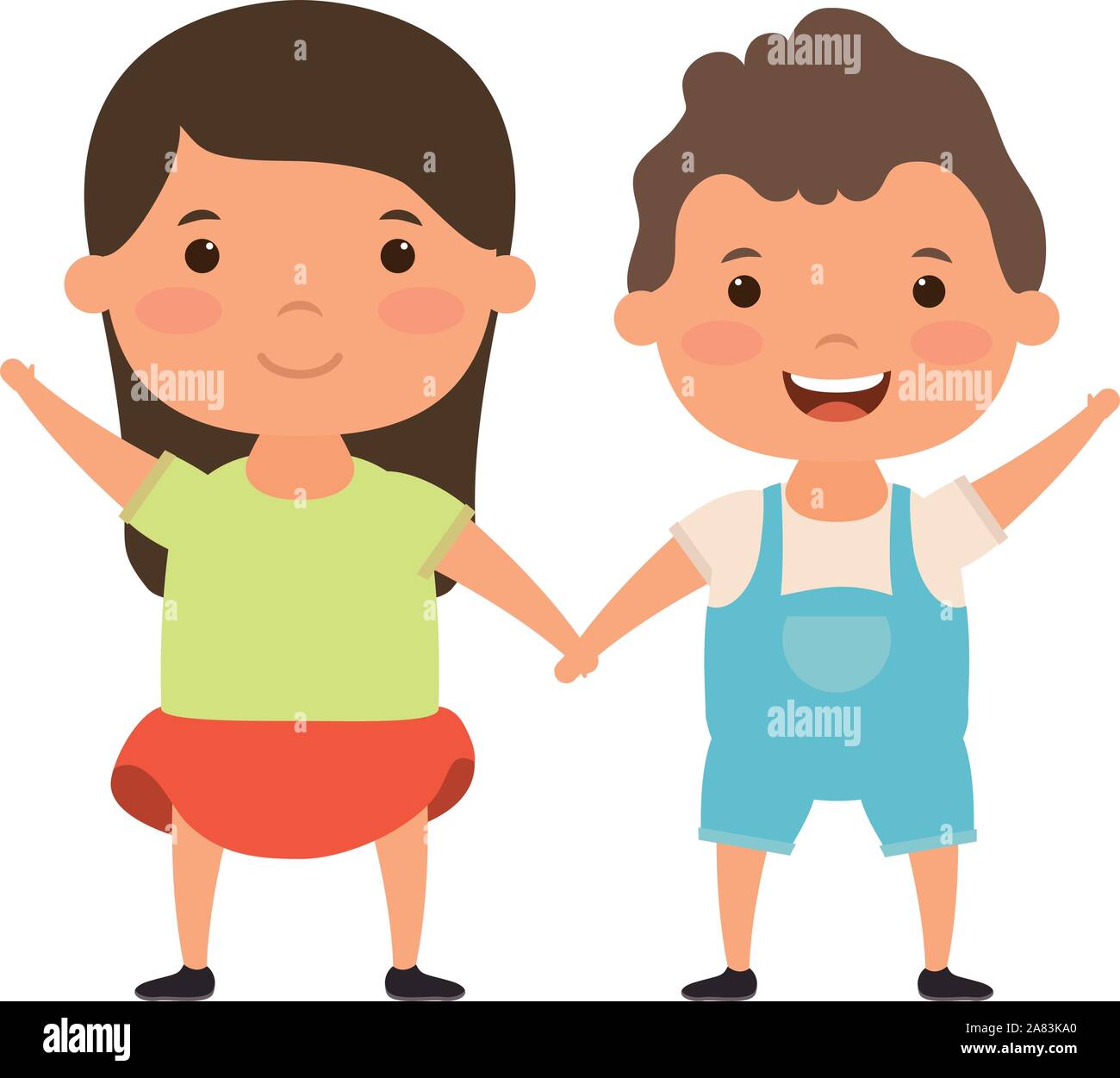 cute little kids couple comic characters Stock Vector Image & Art - Alamy