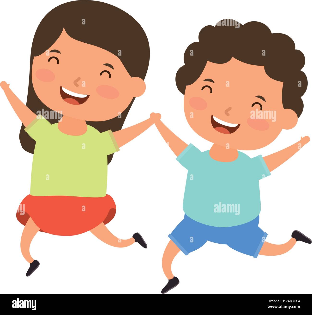 cute little kids couple comic characters Stock Vector Image & Art - Alamy