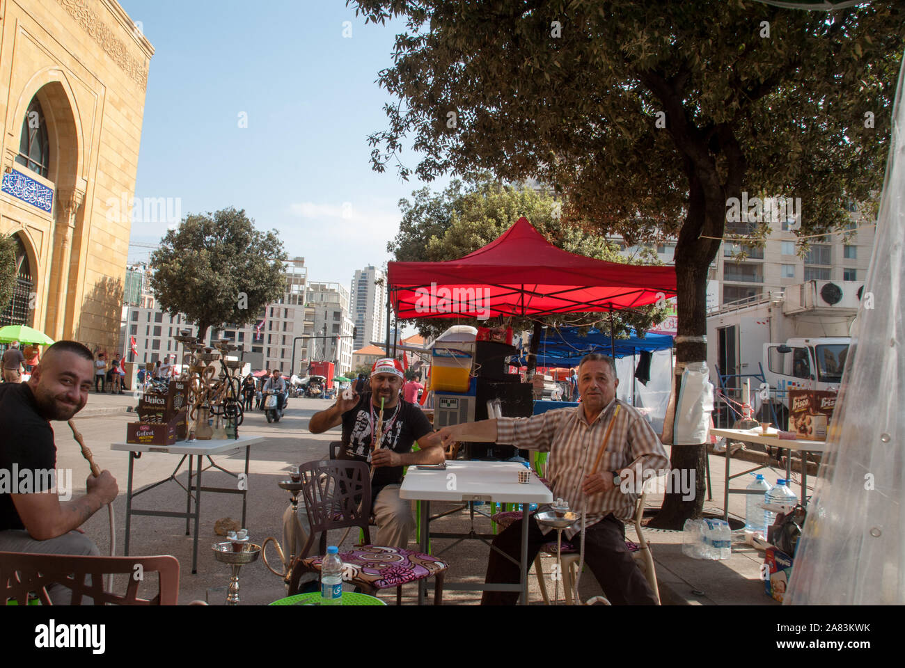 A hookah or shisha smoker Beirut city center Lebanon Stock Photo Alamy