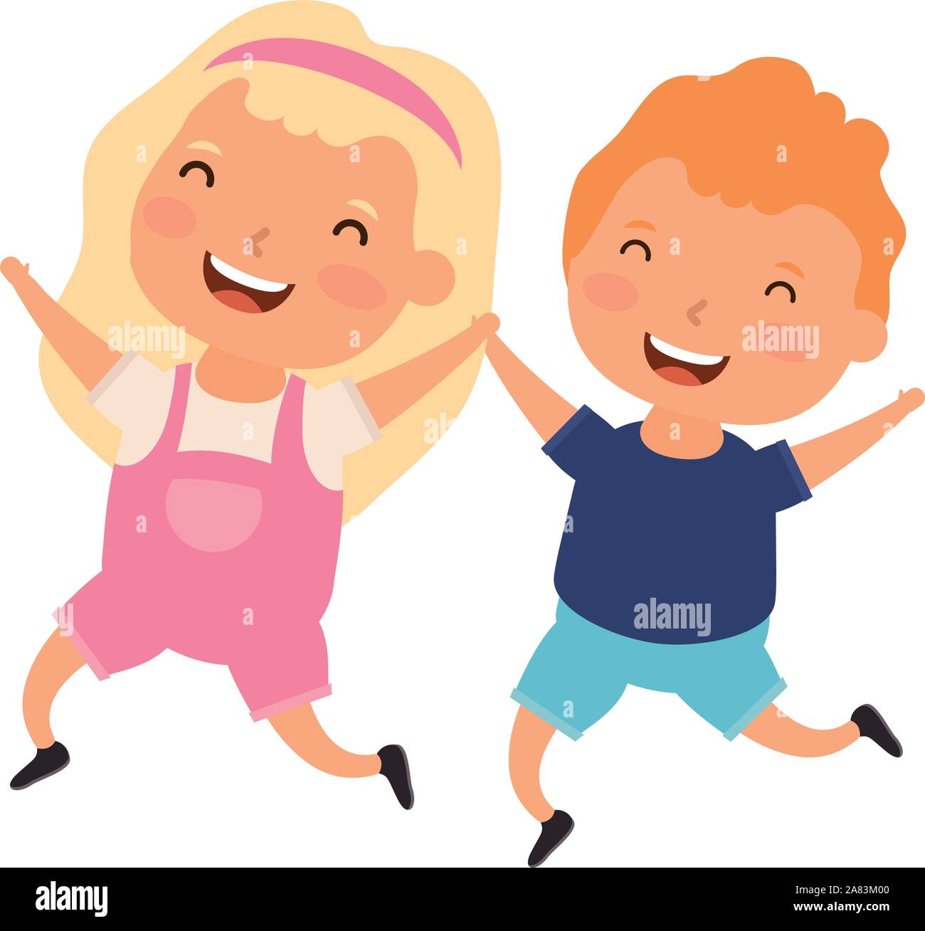 cute little kids couple comic characters Stock Vector Image & Art - Alamy