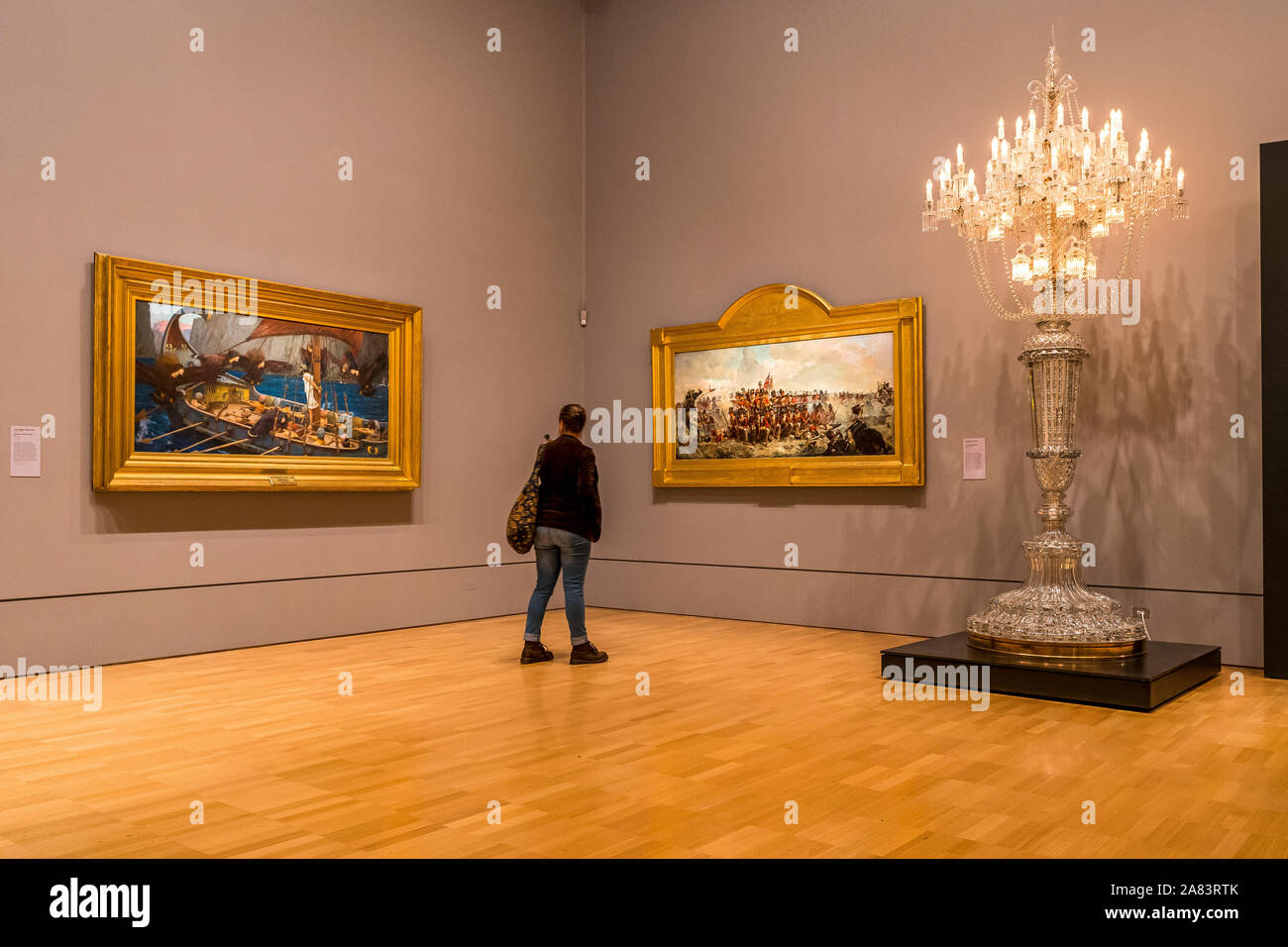 2 Nov 19. Melbourne, Victoria. Classical paintings are enjoyed by vistors to the  National Gallery of Victoria Stock Photo