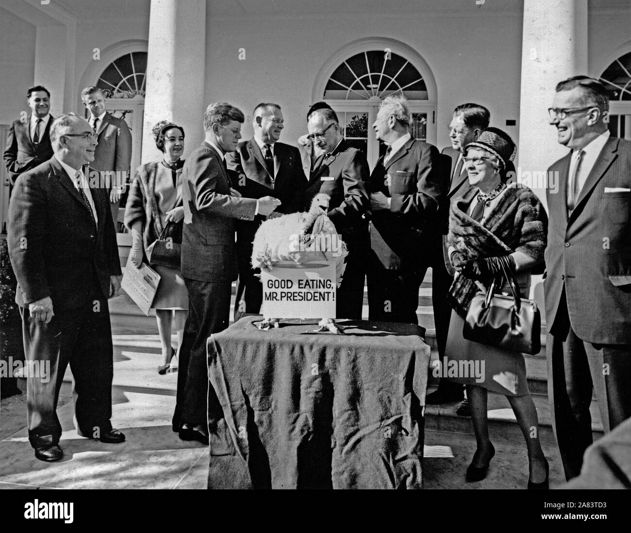 19 November 1963  Presentation of a Thanksgiving Turkey to President Kennedy, 10:00AM. Stock Photo