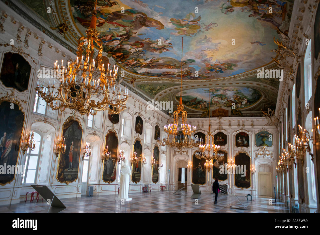Inside Kaiserliche Hofburg Imperial Palace, seen from Rennweg, Innsbruck, Inn Valley, Tyrol, Austria Stock Photo