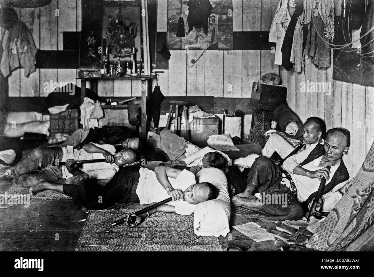 Opium Den On Malinta Street Manila Philippine Islands 1924 Stock Photo Alamy