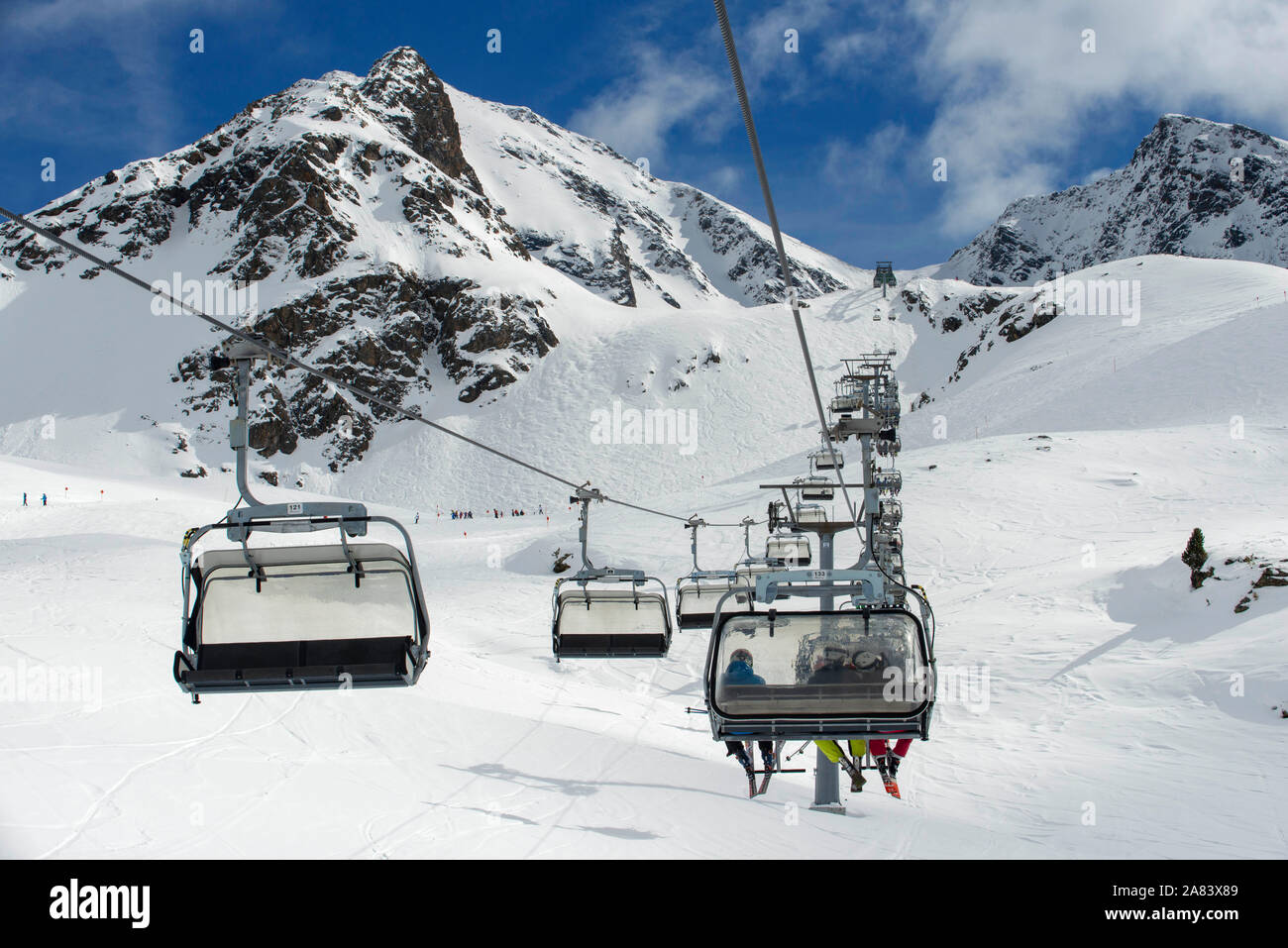 Kuhtai sky resort village and ski slopes near Innsbruck Tyrol Austria