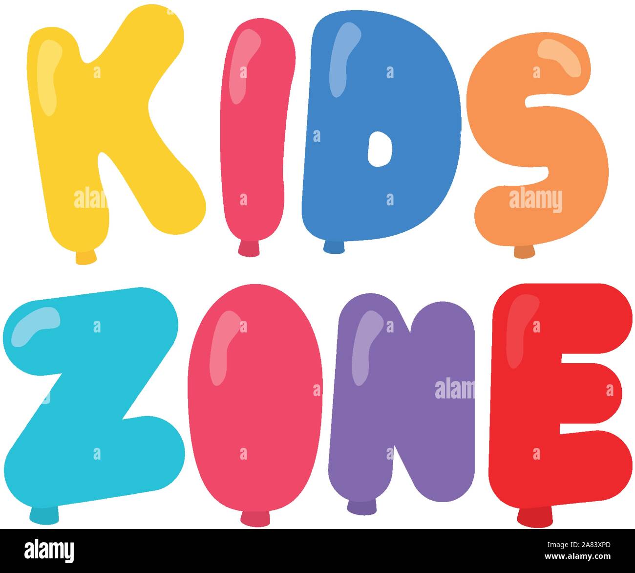 kids zone lettering with balloons helium Stock Vector Image & Art - Alamy