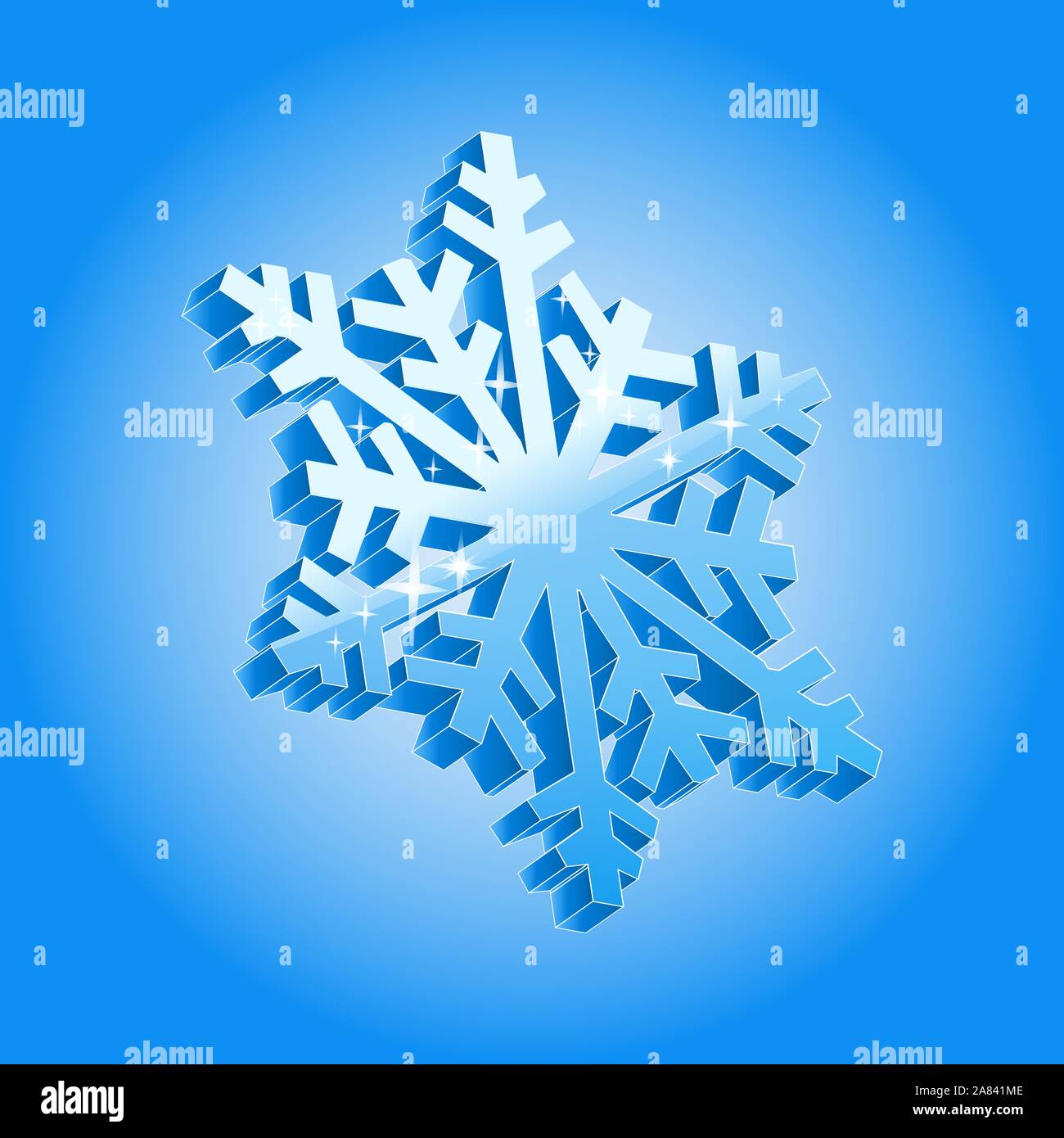 3d snowflake isolated on blue gradient background Stock Vector Image & Art  - Alamy