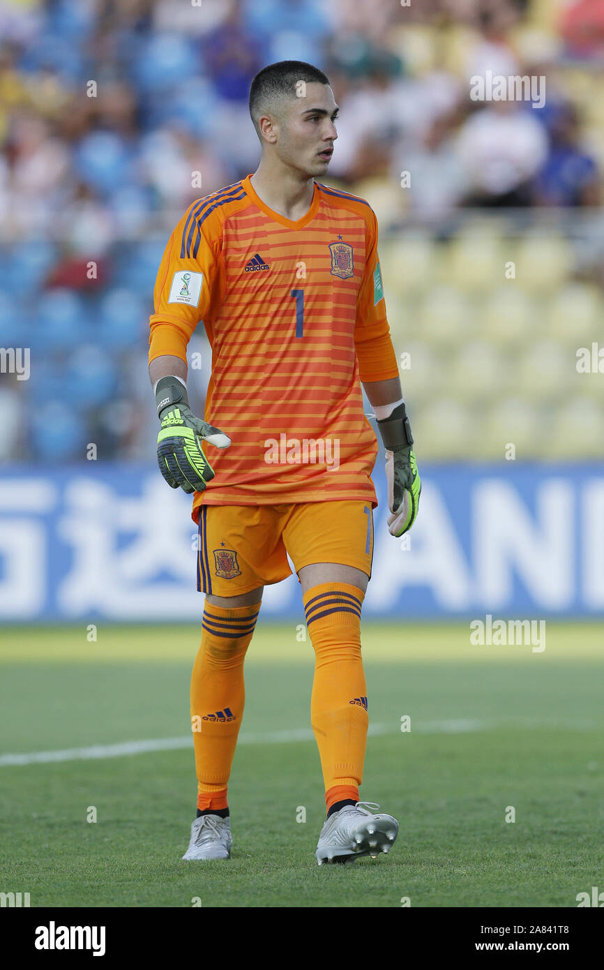 Cariacica, Brazil. 28th Oct, 2019. Spain's Ivan Martinez during the FIFA  U-17 World Cup Brazil 2019 Group E match between Spain 0-0 Argentina at  Estadio Kleber Andrade in Cariacica, Brazil, October 28,