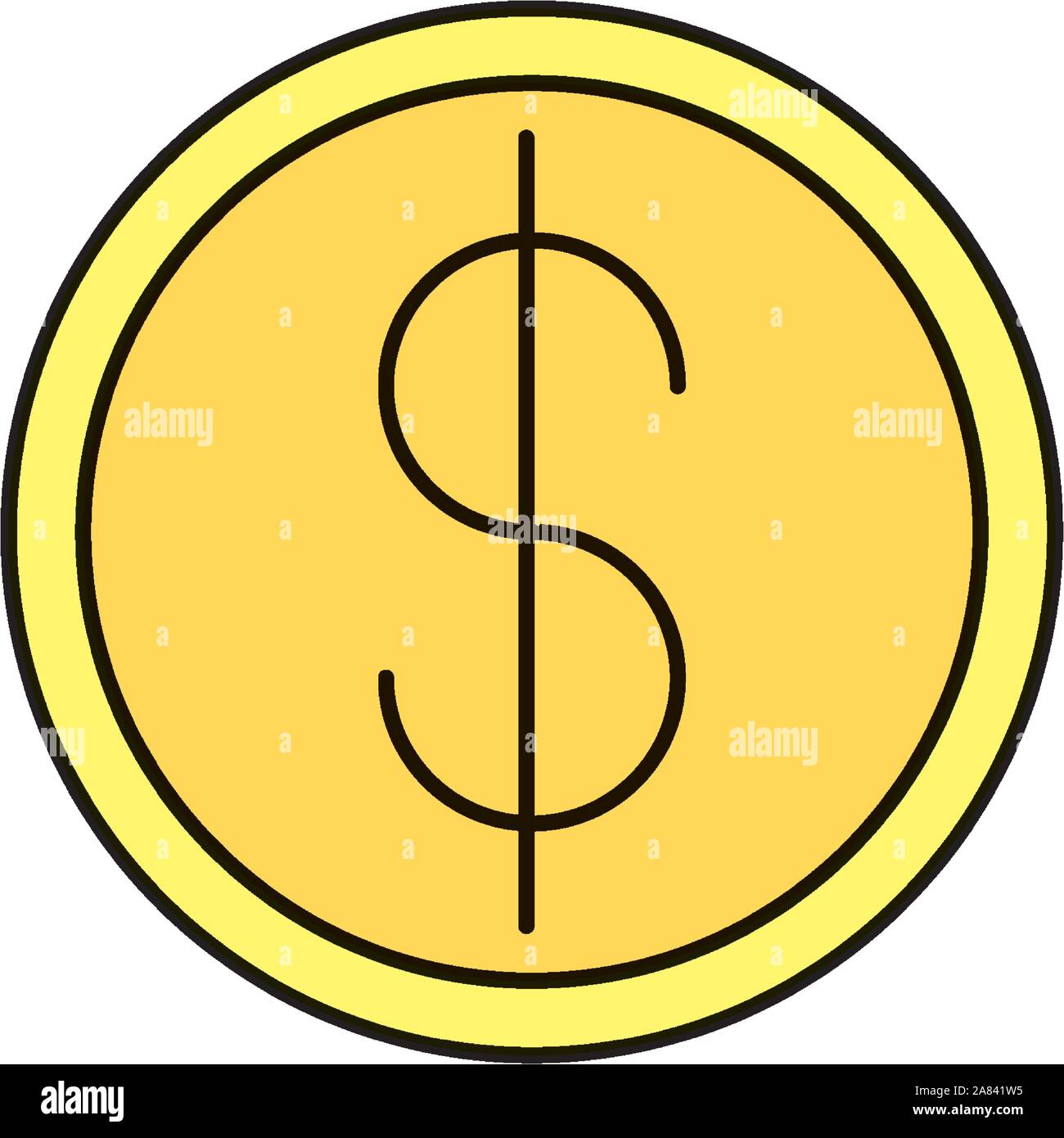 coin money dollar isolated icon Stock Vector Image & Art - Alamy