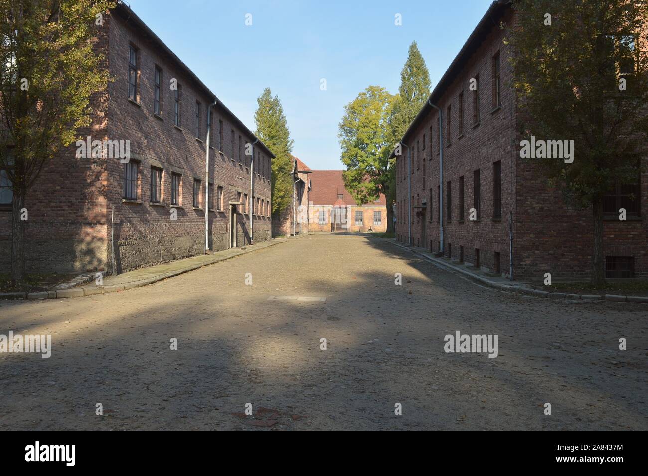 Architecture of Auschwitz concentration camp in Poland Stock Photo