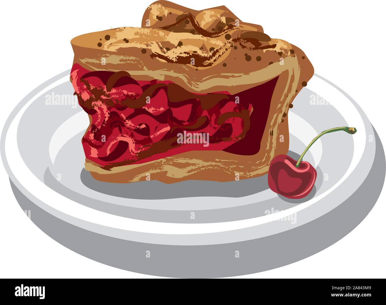 Fruit pie tart cherry Stock Vector Images - Alamy