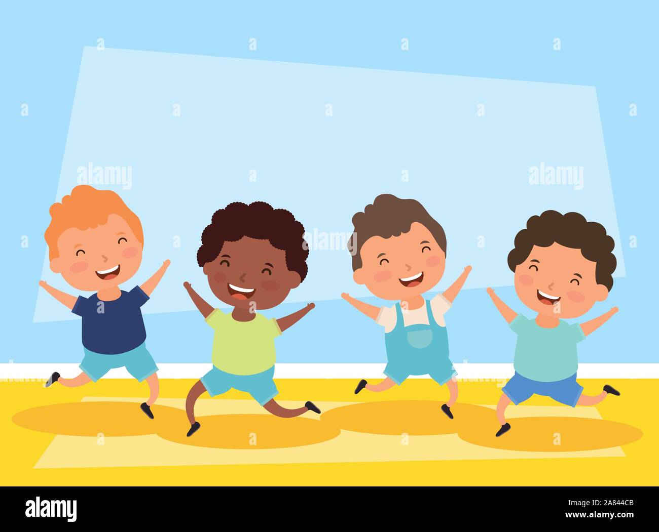 group of little interracial boys characters Stock Vector Image & Art ...