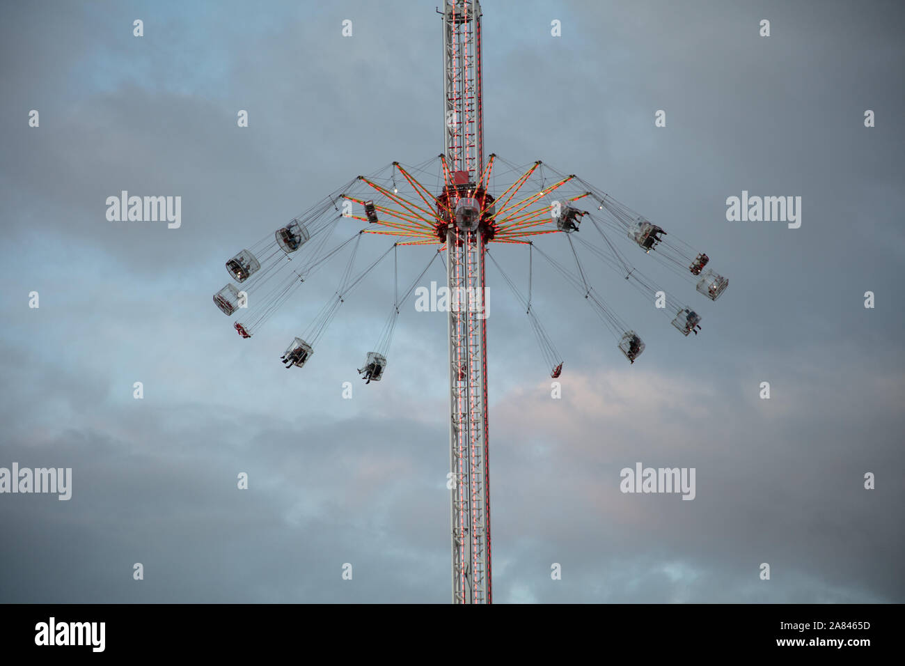 Flying entertaining swing seen on the South Bank of London during a ...