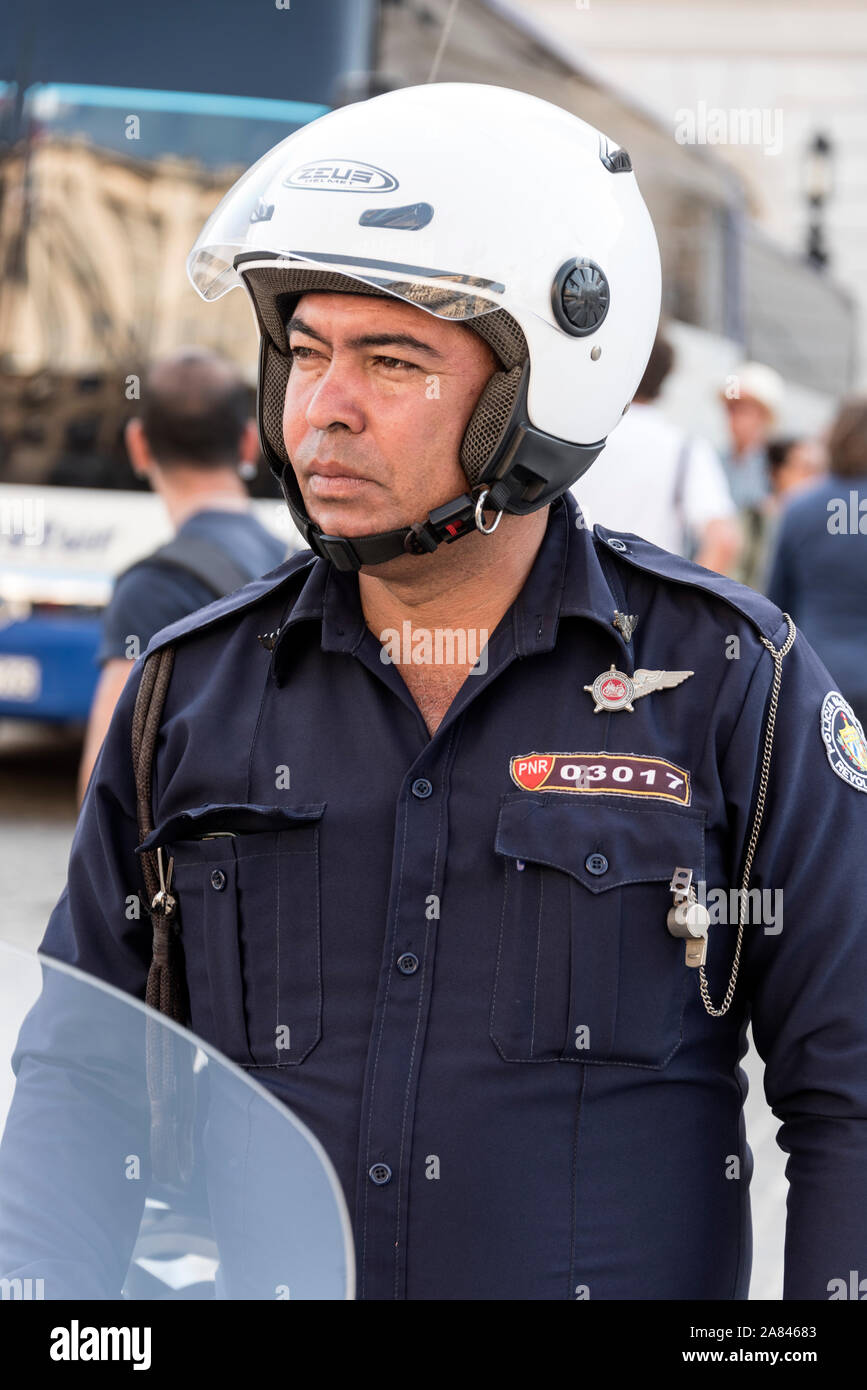 Policia Nacional Revolucionara shoulder badge of the Cuban Police in Havana, Cuba Stock Photo