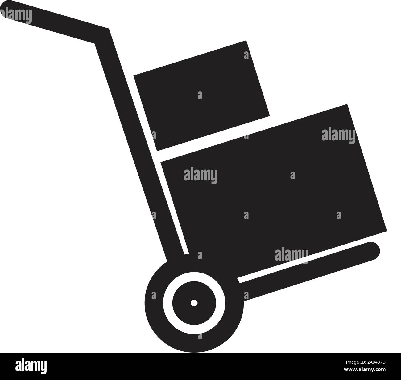handcart icon on white background. flat style design. handcart sign ...