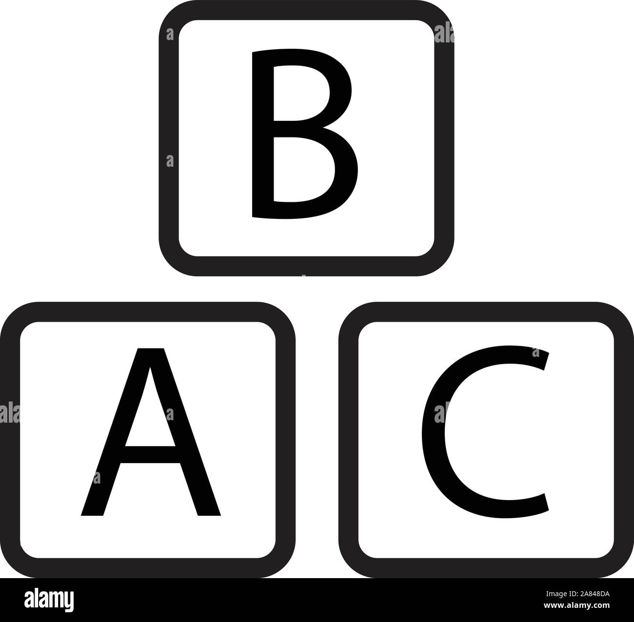 abc block icon on white background. abc block sign Stock Vector Image