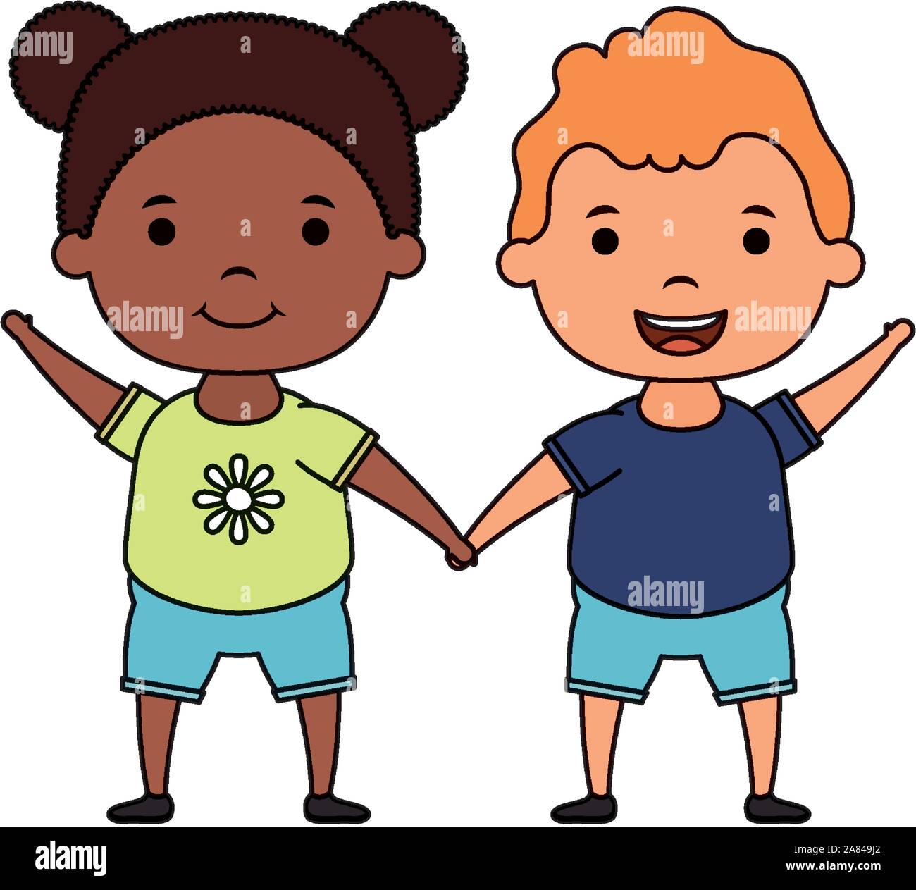 Interracial couple children Stock Vector Images - Alamy