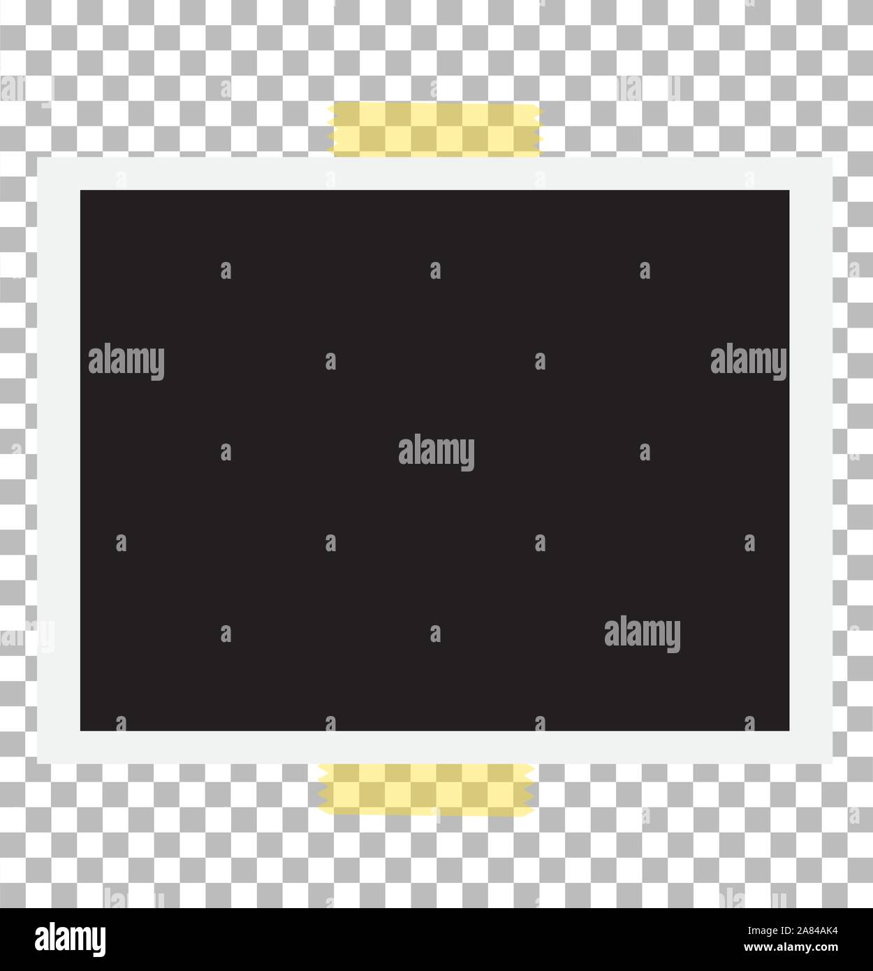 vintage photo frame with straight edges on sticky. photo frame on