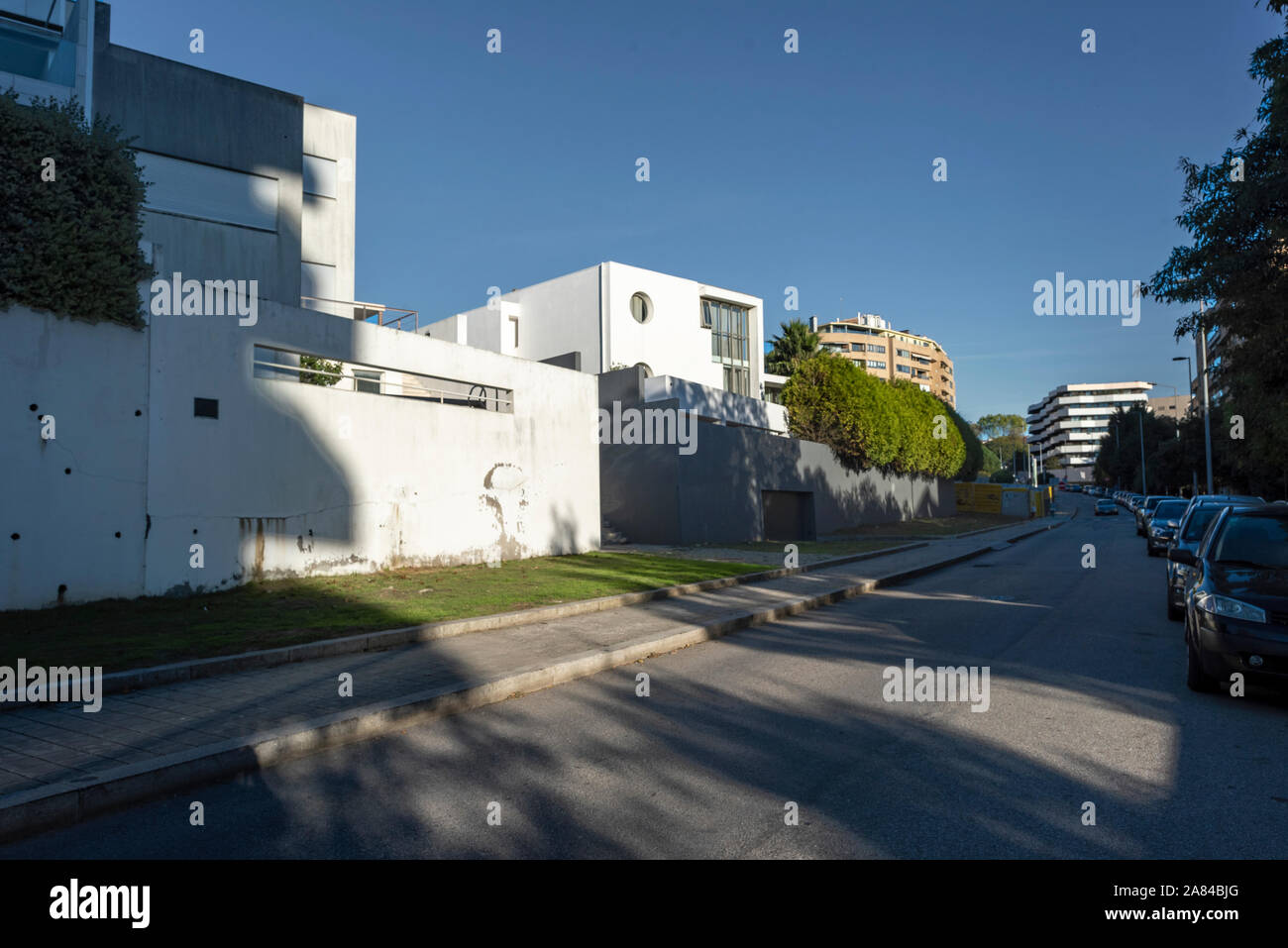 New street in a new part of oporto city Stock Photo