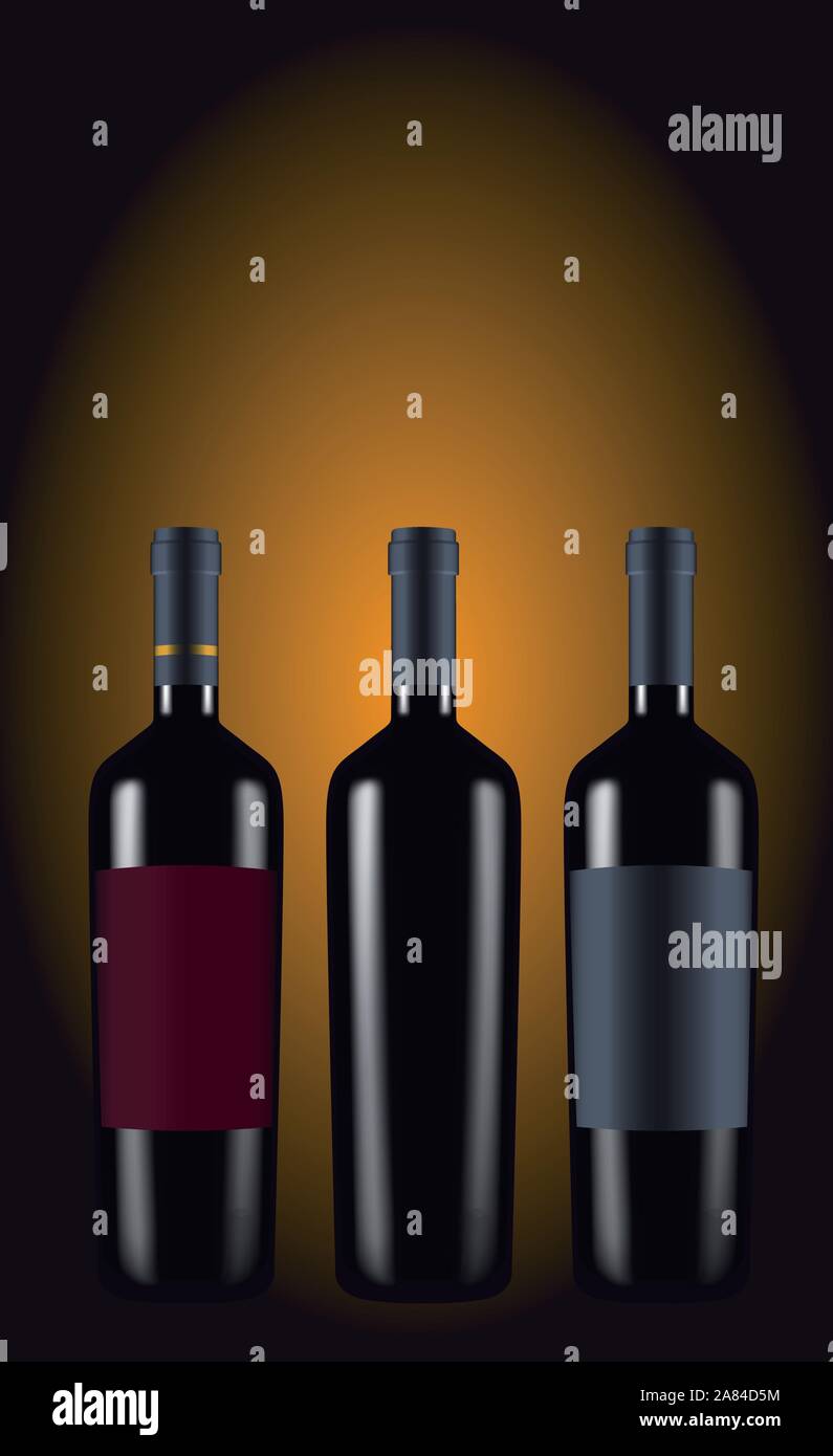 bottles of red wine a vector an illustration Stock Vector Image & Art ...