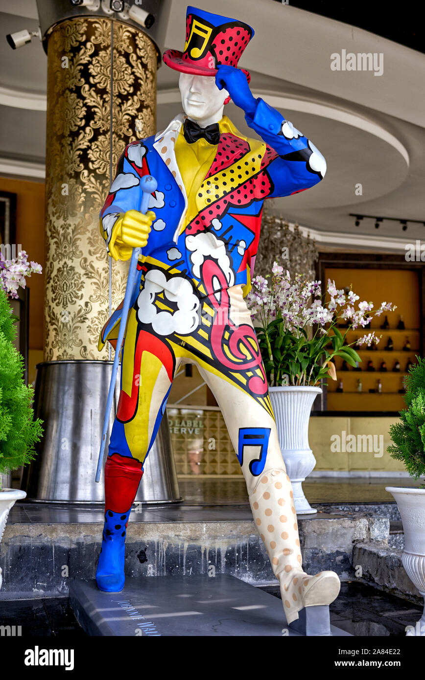 Colorful and multi coloured statue advertising a dance and night club. Hollywood Pattaya, Thailand Southeast Asia Stock Photo