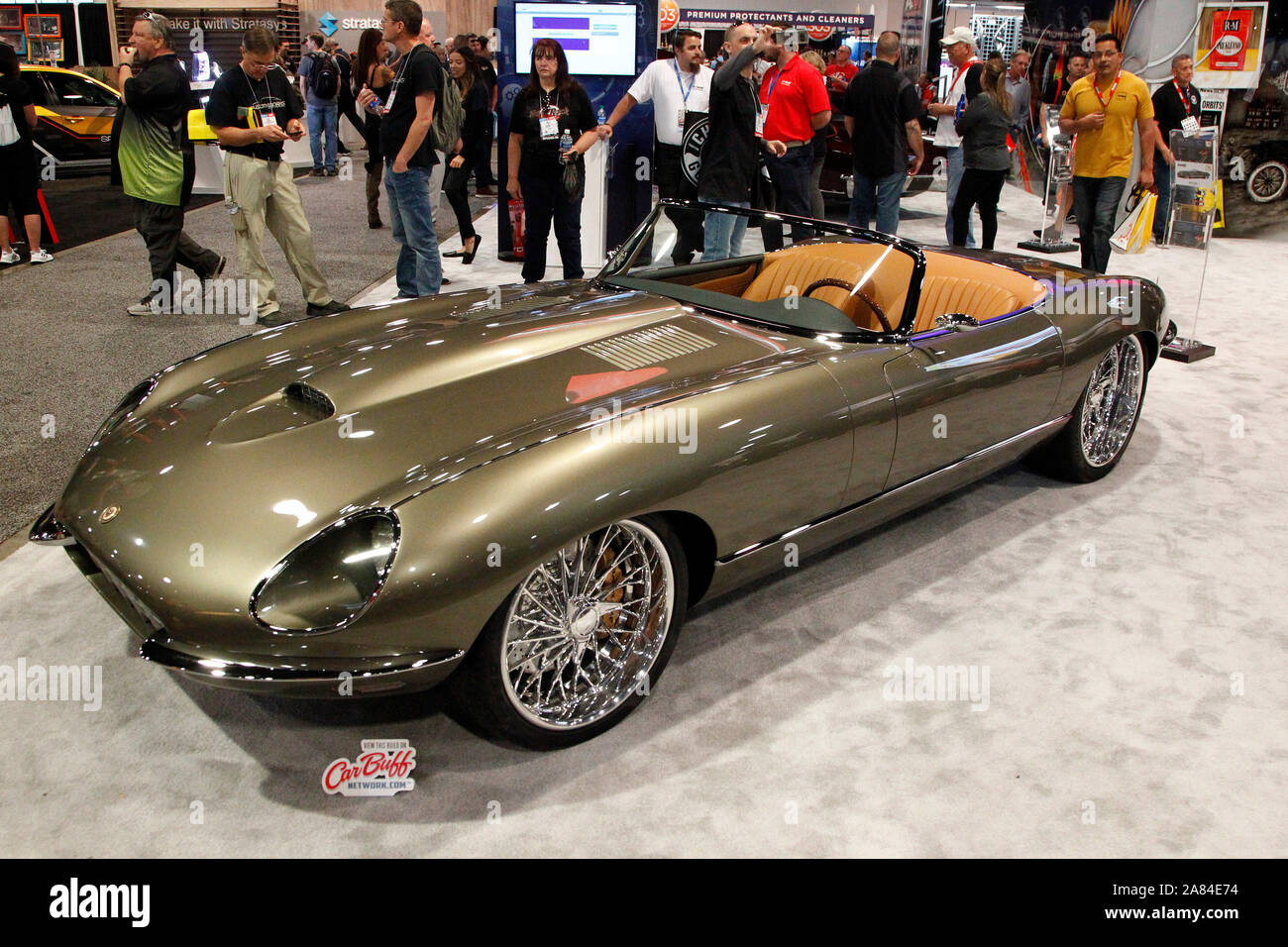 Las Vegas, United States. 06th Nov, 2019. A 1974 E-Type Jaguar owned by Glen Woolsey and designed by Foose Design on display during the 2019 SEMA Show, at the Las Vegas Convention center in Las Vegas, Nevada, on Tuesday, November 5, 2019. Photo by James Atoa/UPI Credit: UPI/Alamy Live News Stock Photo