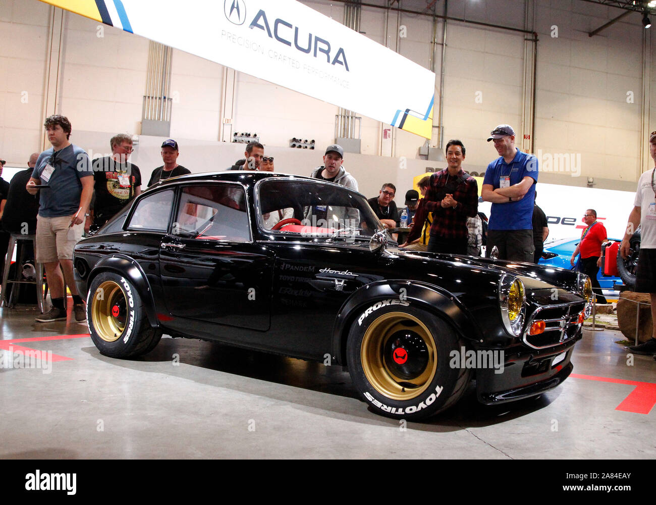 Las Vegas, United States. 05th Nov, 2019. A 1958 Honda S800 Coupe 'Outlaw' built by producer and actor Daniel Wu is on display during the 2019 SEMA Show, at the Las Vegas Convention center in Las Vegas, Nevada, on Tuesday, November 5, 2019. The customized car is based on the original S800, one of the very first production cars Honda ever made. Photo by James Atoa/UPI Credit: UPI/Alamy Live News Stock Photo