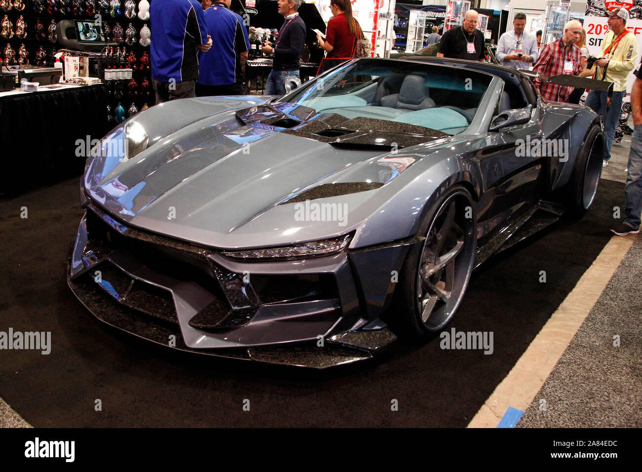 Las Vegas, United States. 05th Nov, 2019. A 2005 Chevy C5 Corvette outfitted with a Valarra custom car kit on display during the 2019 SEMA Show, at the Las Vegas Convention center in Las Vegas, Nevada, on Tuesday, November 5, 2019. Photo by James Atoa/UPI Credit: UPI/Alamy Live News Stock Photo