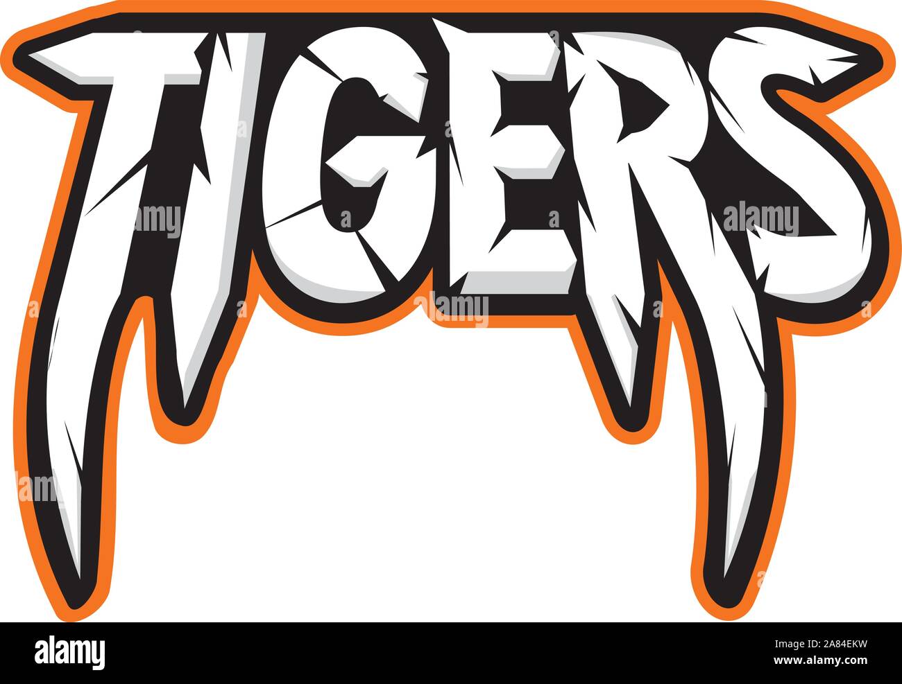 Tigers sport team logo, vector design, animal  Stock Vector