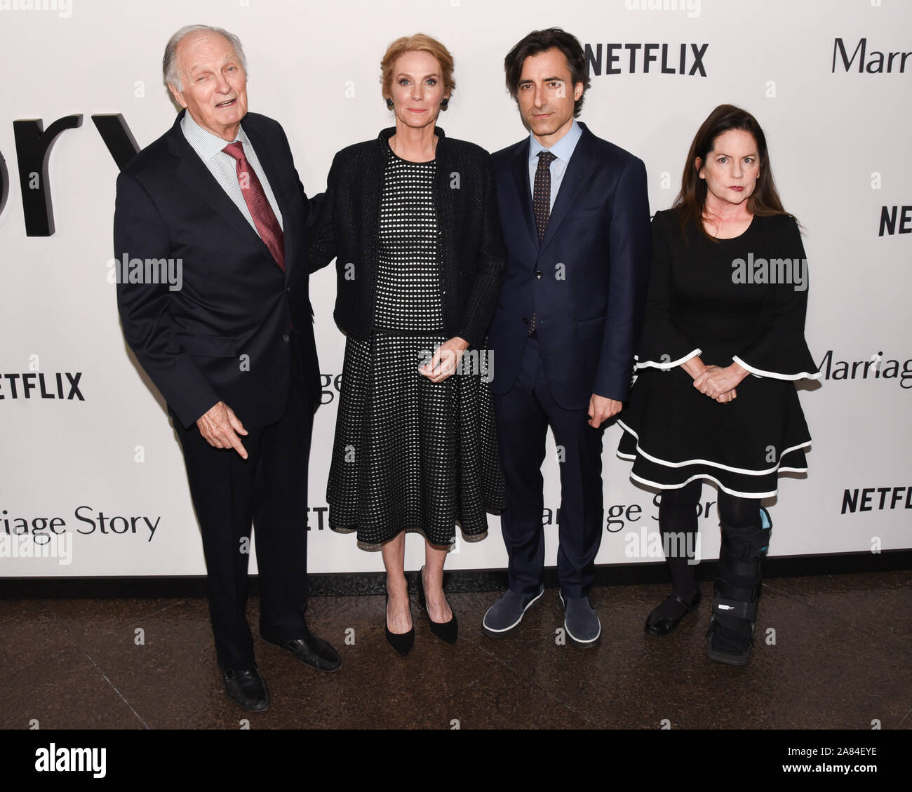 November 5, 2019, Los Angeles, California, USA: Alan Alda, Julie Hagerty, Noah Baumbach and Martha Kelly attends Premiere Of Netflix's ''Marriage Story' (Credit Image: © Billy Bennight/ZUMA Wire) Stock Photo