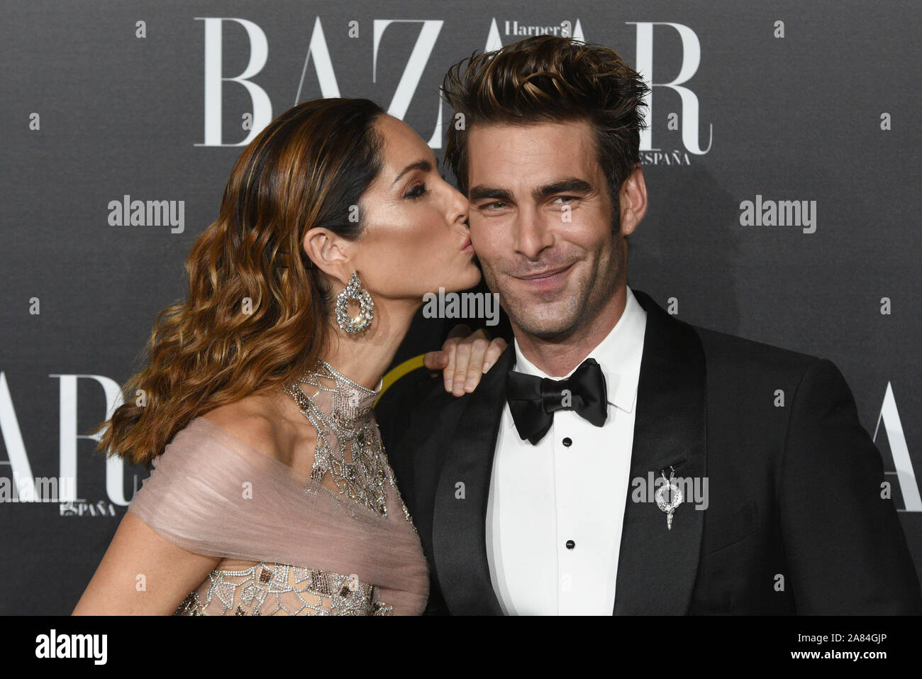 Jon Kortajarena (R) and Eugenia Silva attend the Harper's Bazaar Awards at Santoña palace in