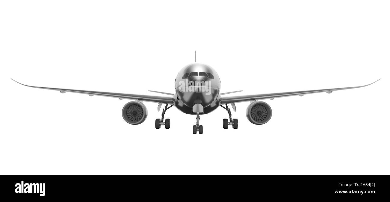 Turbocharged passenger plane isolated 3d render on white background no ...