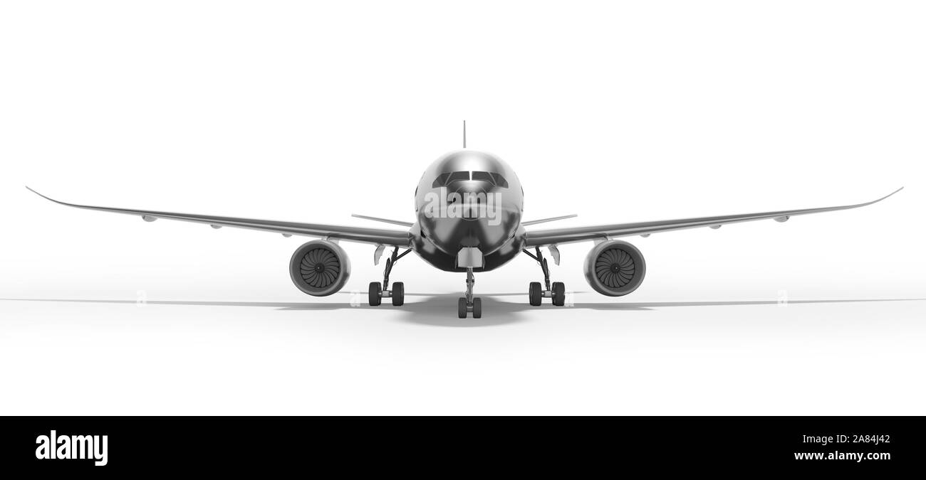 Turbocharged passenger plane isolated 3d render on white background ...