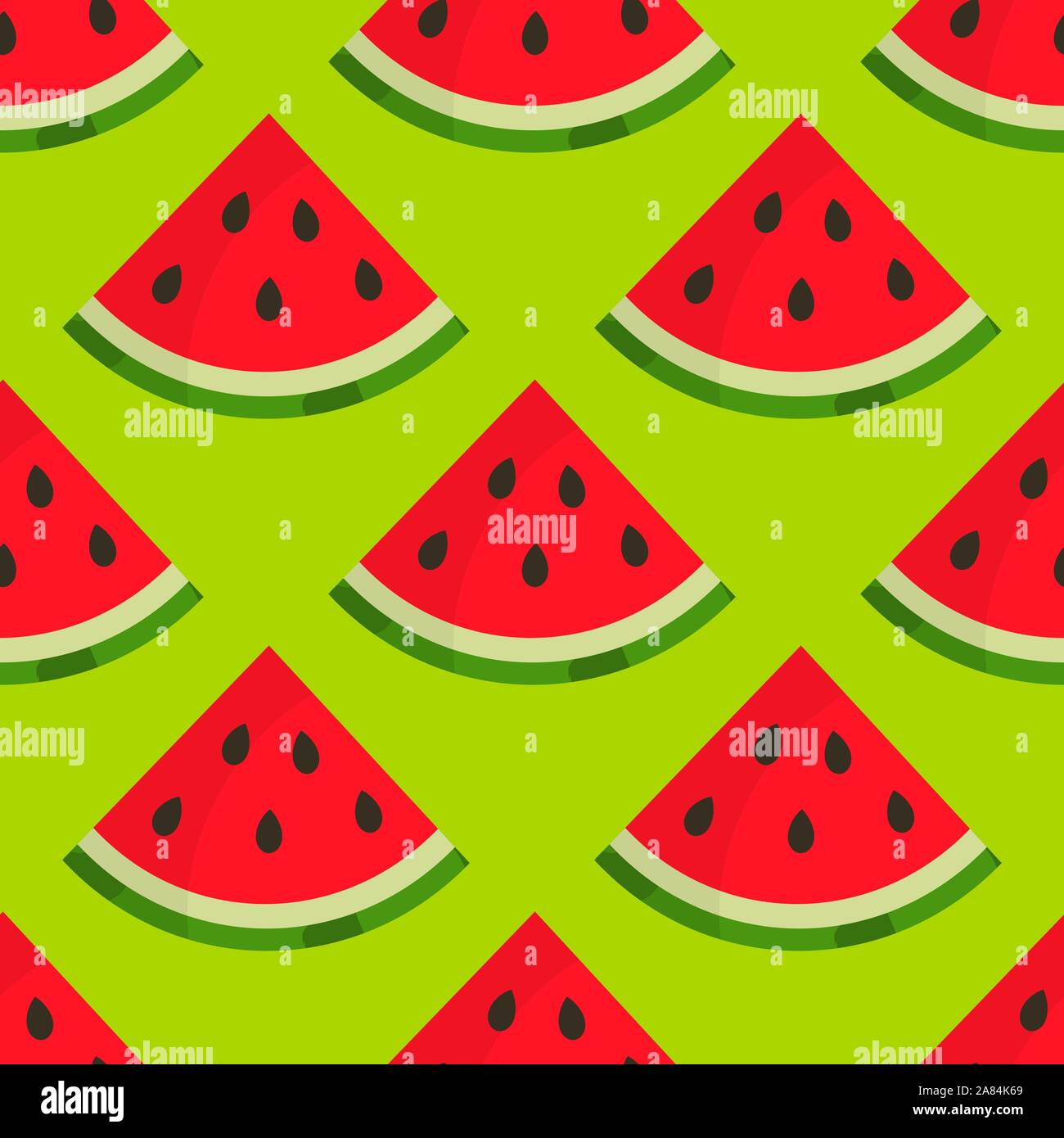 Watermelon slices summer green seamless pattern. Vector illustration ...