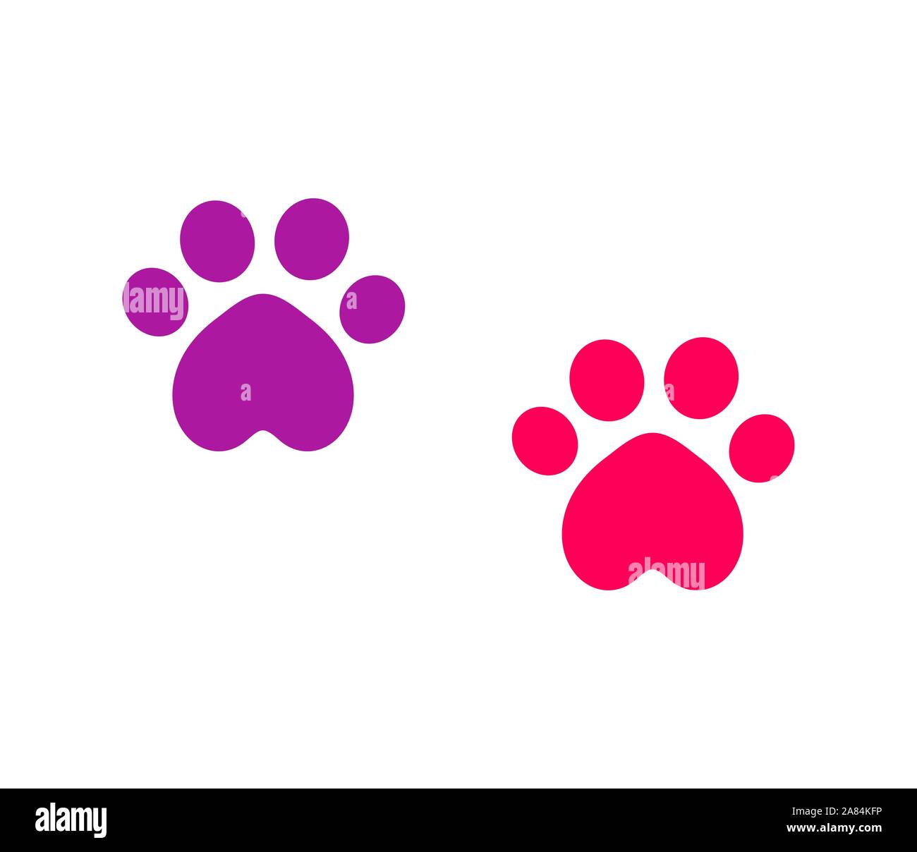 Two cute cat paw prints icons. Vector illustration Stock Vector Image & Art  - Alamy
