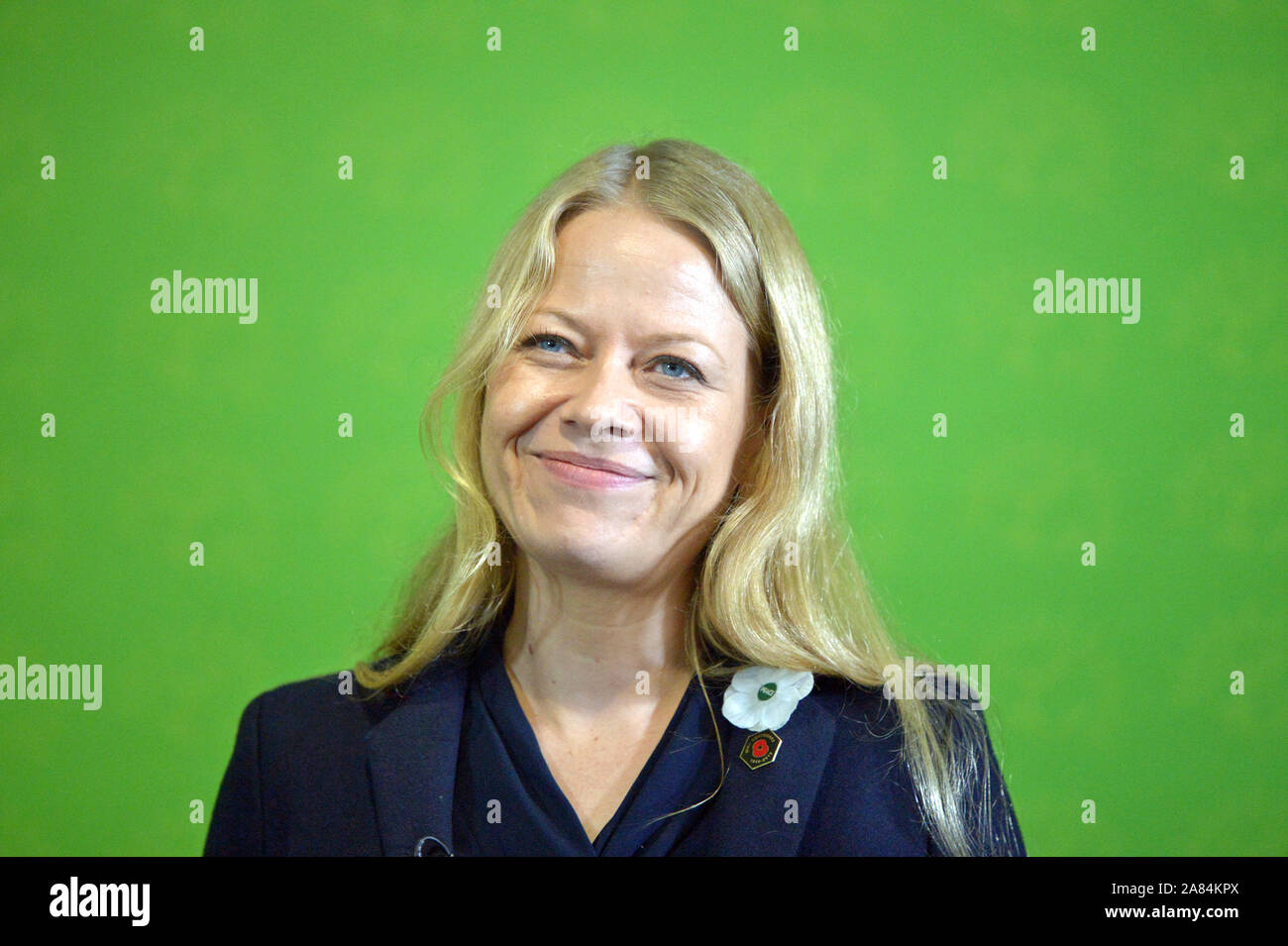 Green Party Co-Leader Sian Berry at the launch of the party's general election manifesto in Bristol. Stock Photo