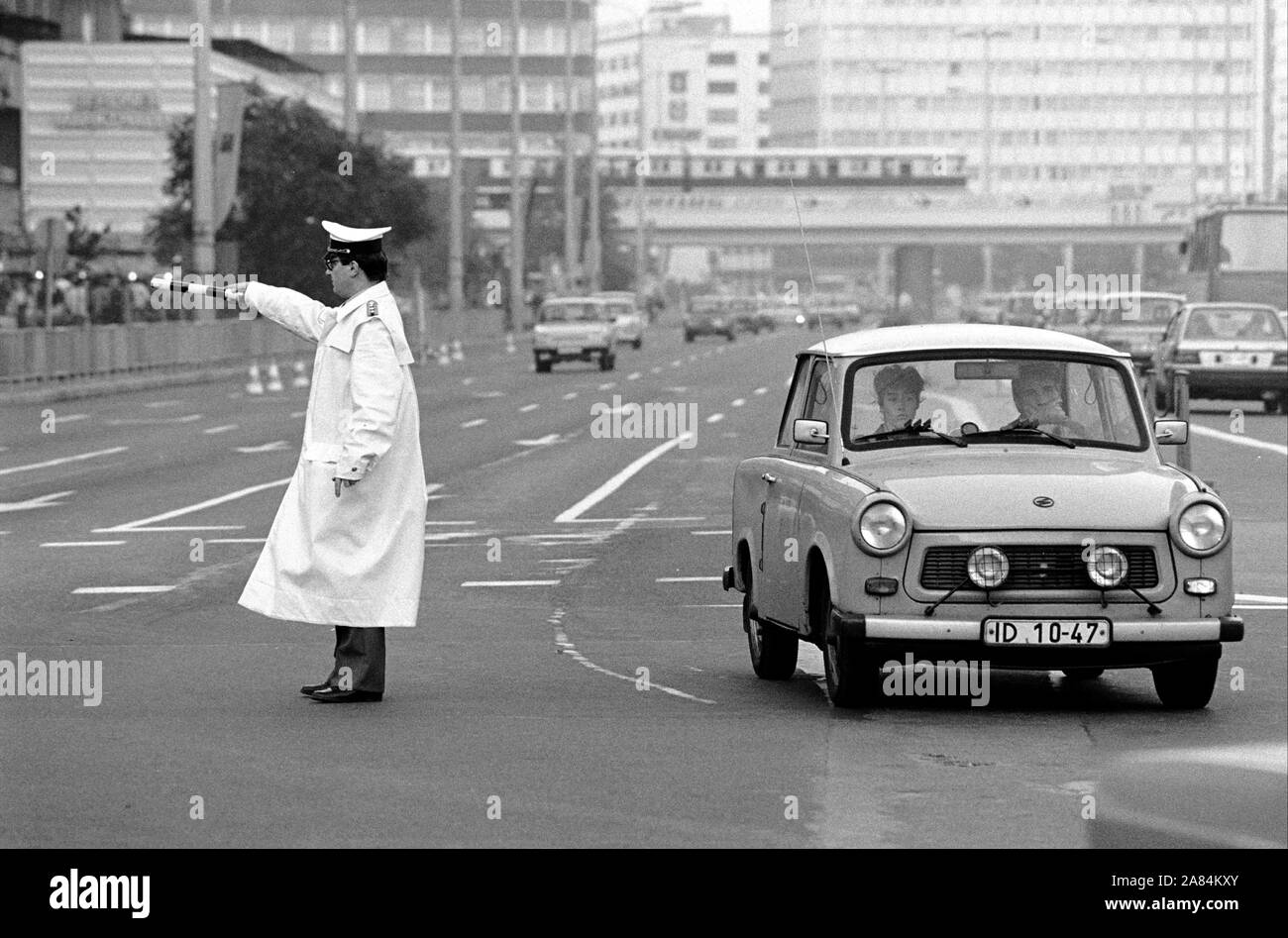 Germany, East Berlin, October 1989 - scenes of everyday life in the East German capital - formerly the GDR - a few days later the Berlin Wall falled - Stock Photo