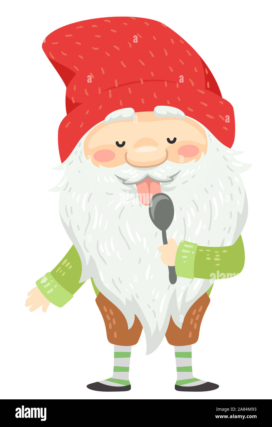 Illustration of an Icelandic Yule Lad with Long White Beard and ...