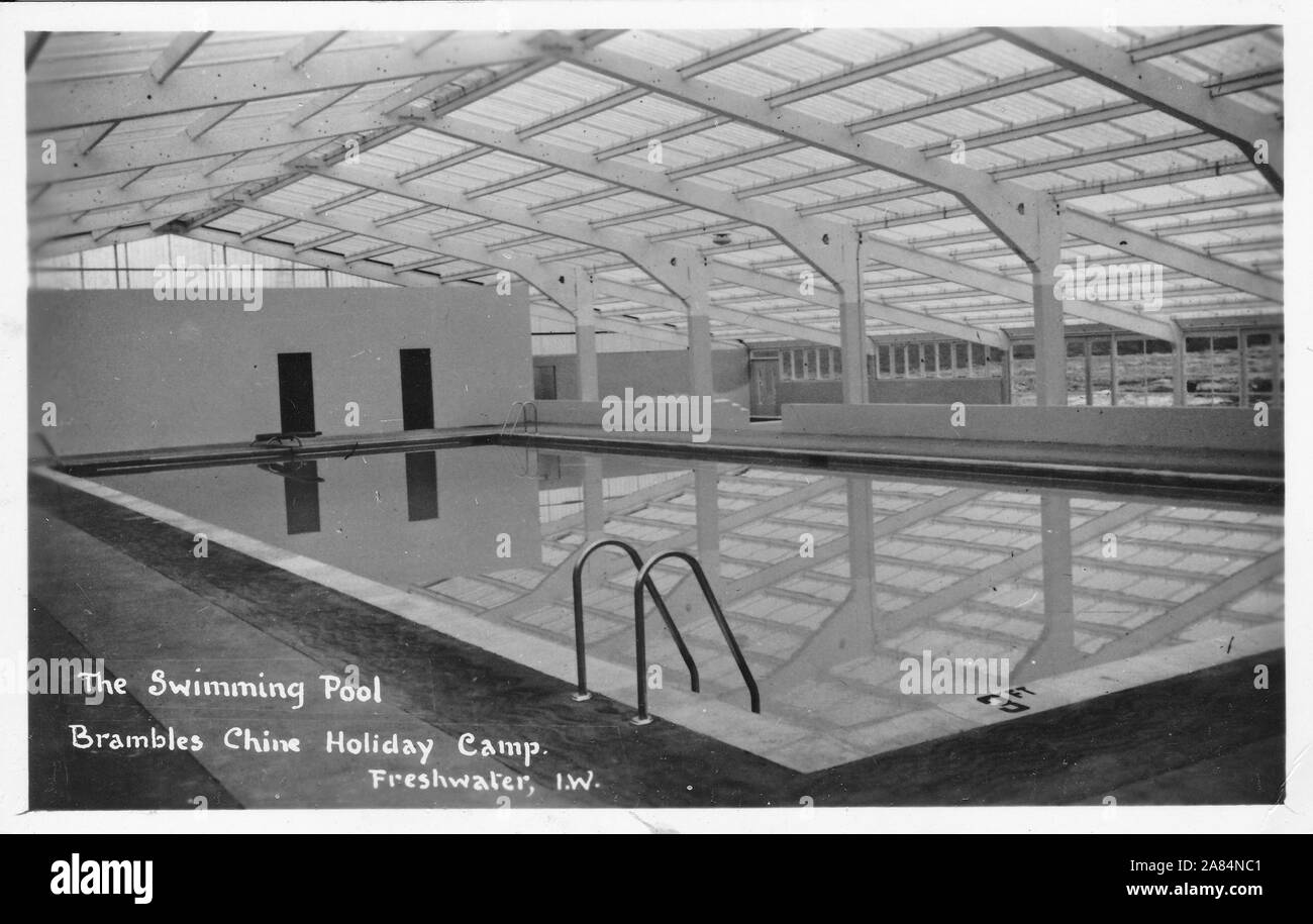 Swimming Pool, Brambles Chine Holiday Camp, Freshwater, Isle of Wight Stock Photo