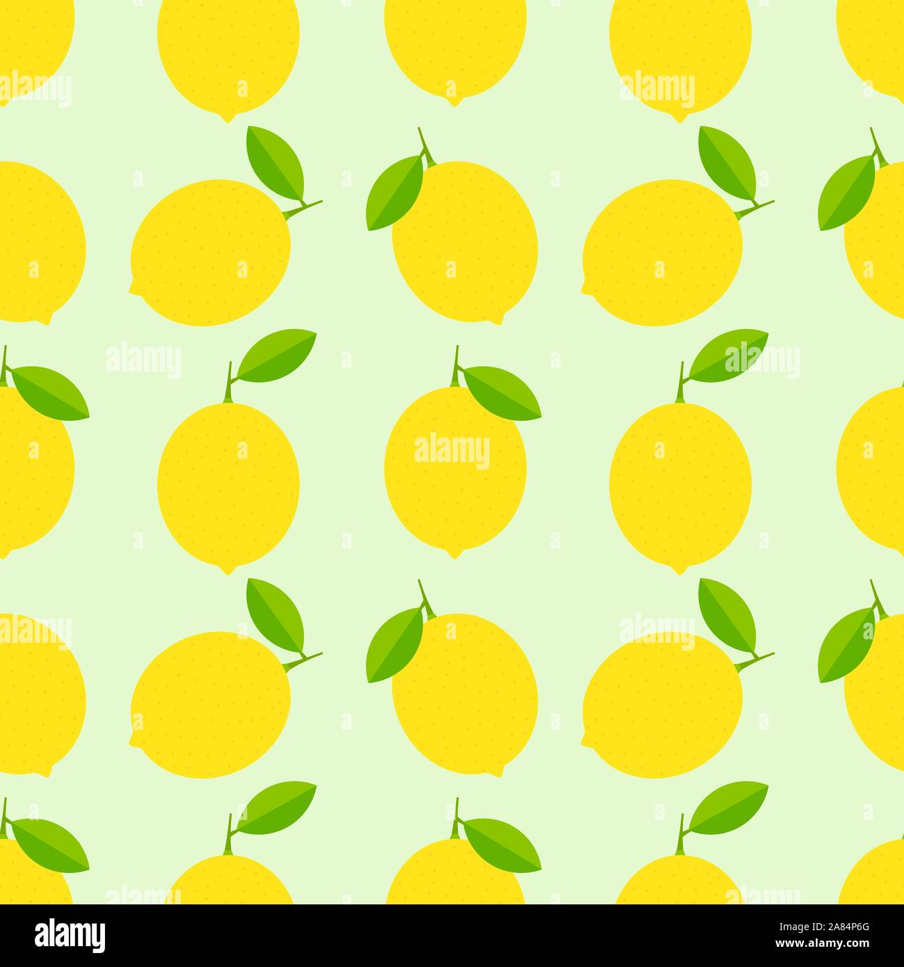Summer lemon and leaves seamless pattern. Vector illustration Stock ...