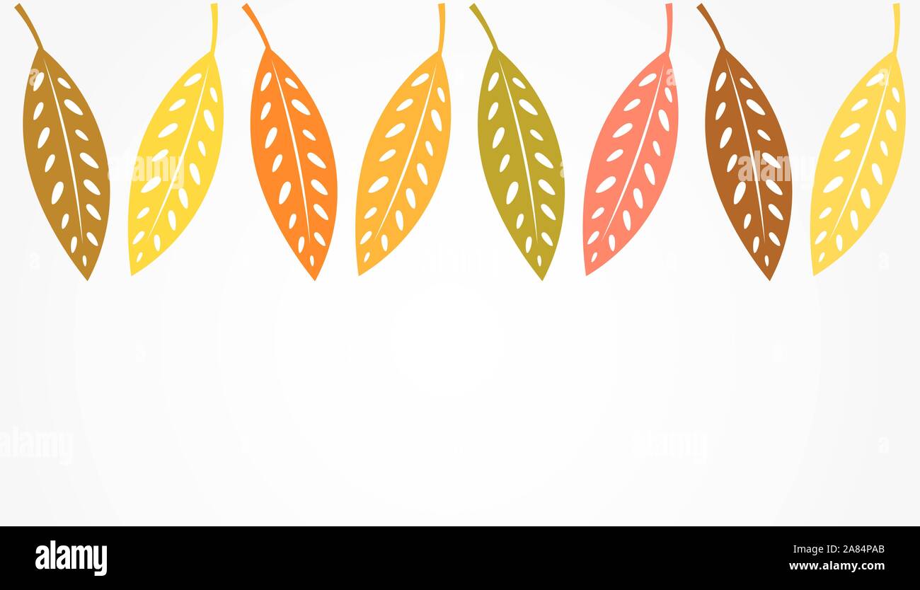 Autumn leaves border background. Vector illustration Stock Vector Image ...