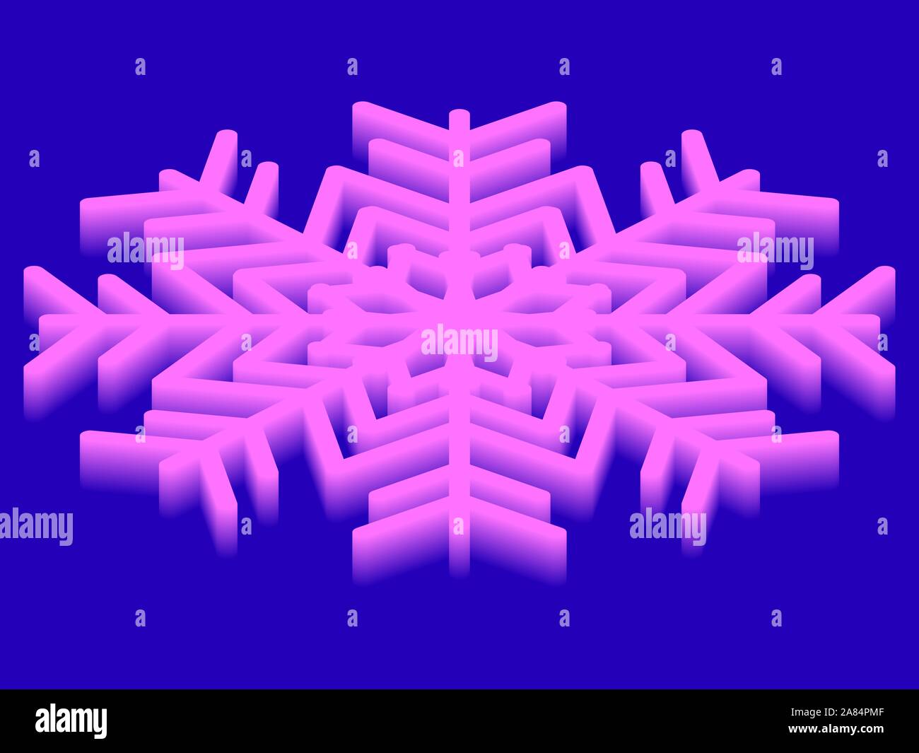 Snowdrop Isometric Isometric snowflake with gradient, 3d effect. Fashion trend. Winter ...