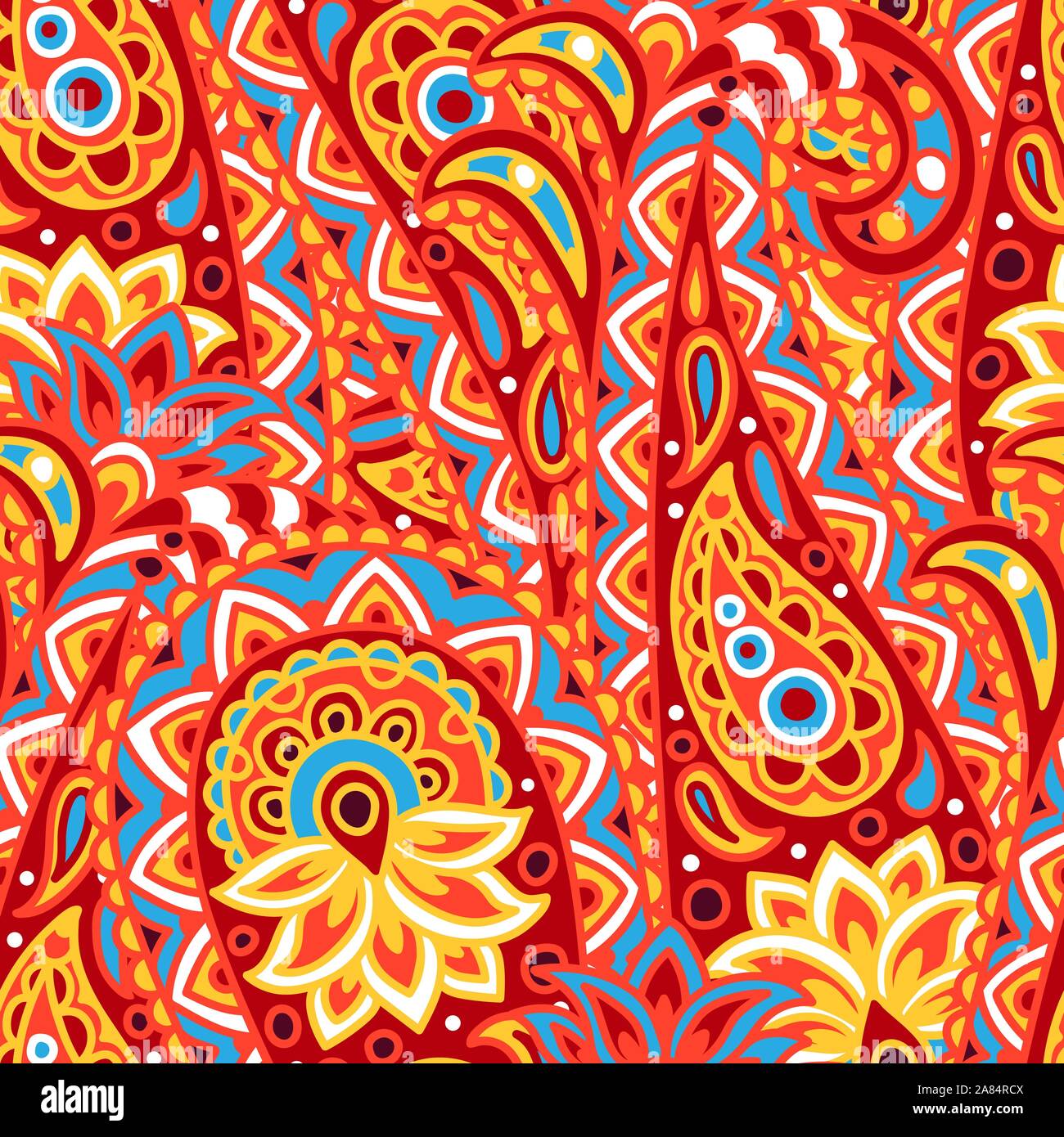 Indian ethnic seamless pattern with paisley. Stock Vector