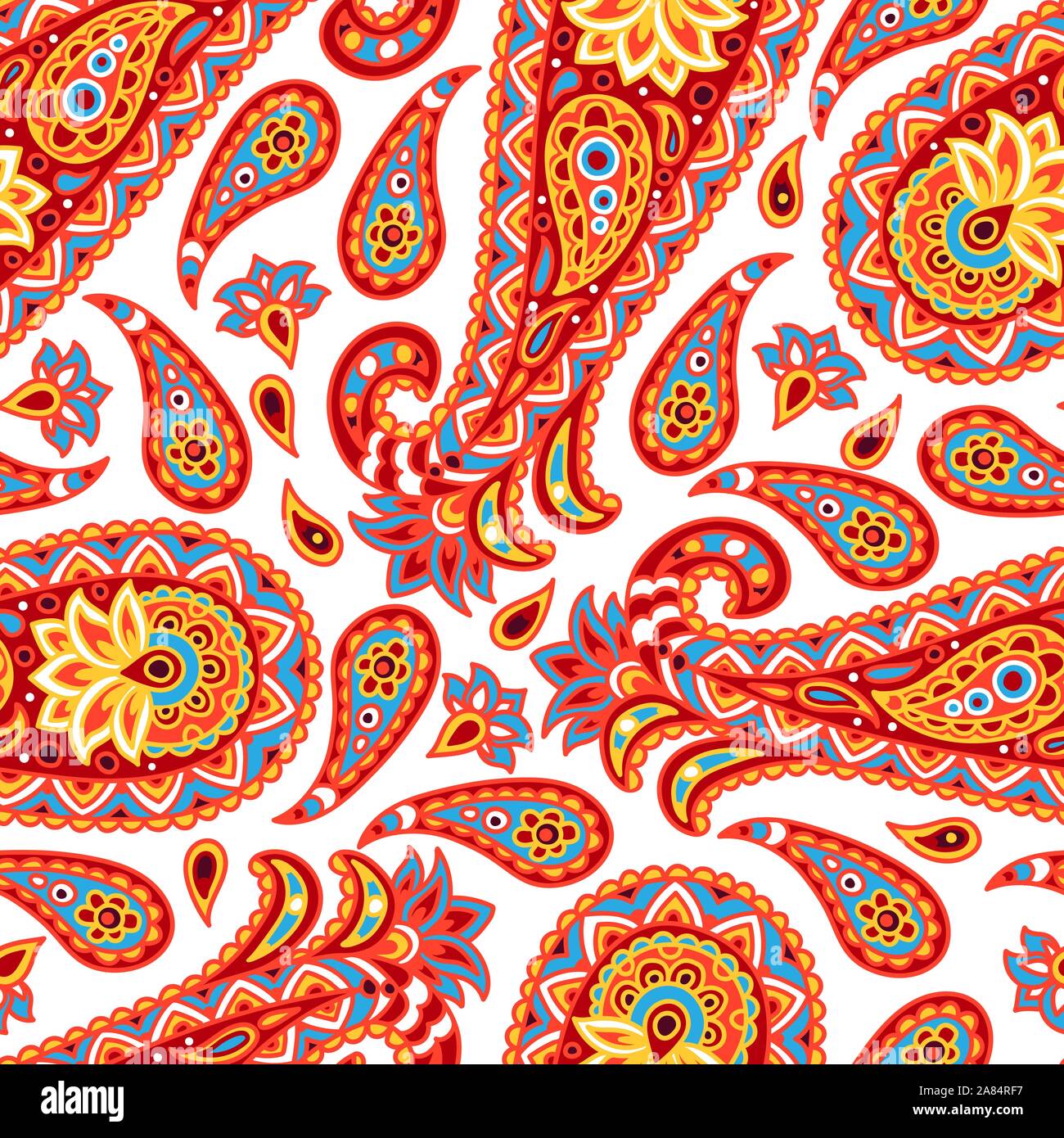 Indian ethnic seamless pattern with paisley. Stock Vector