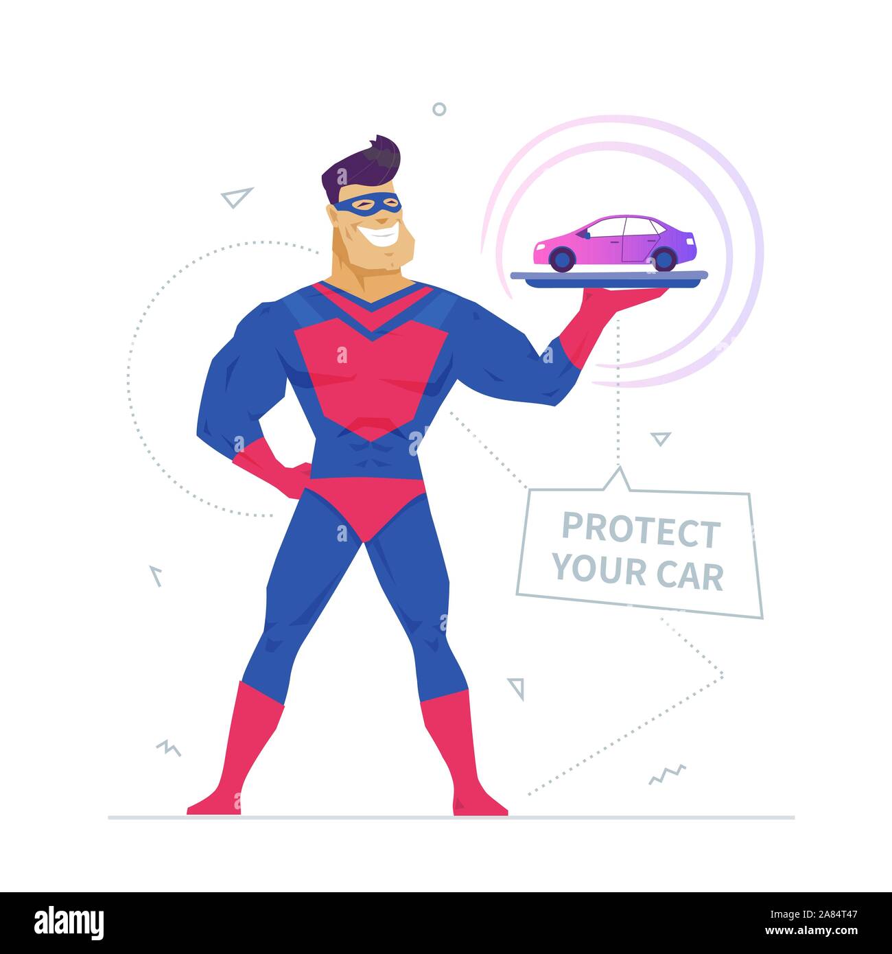 Transport insurance metaphor flat design style vector illustration Stock Vector